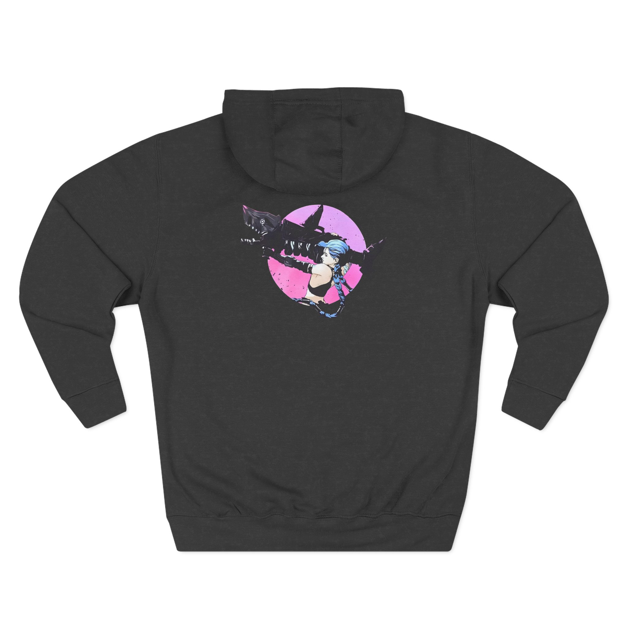 Jinx Arcane Gun Three-Panel Fleece Hoodie