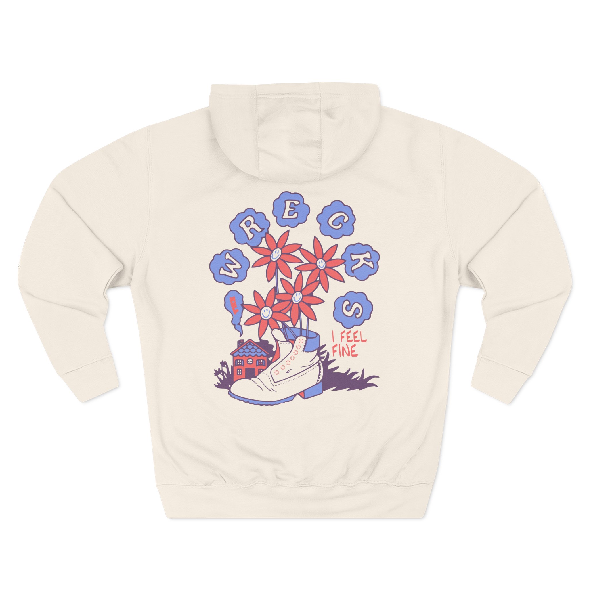 The Wrecks Floral Three-Panel Fleece Hoodie
