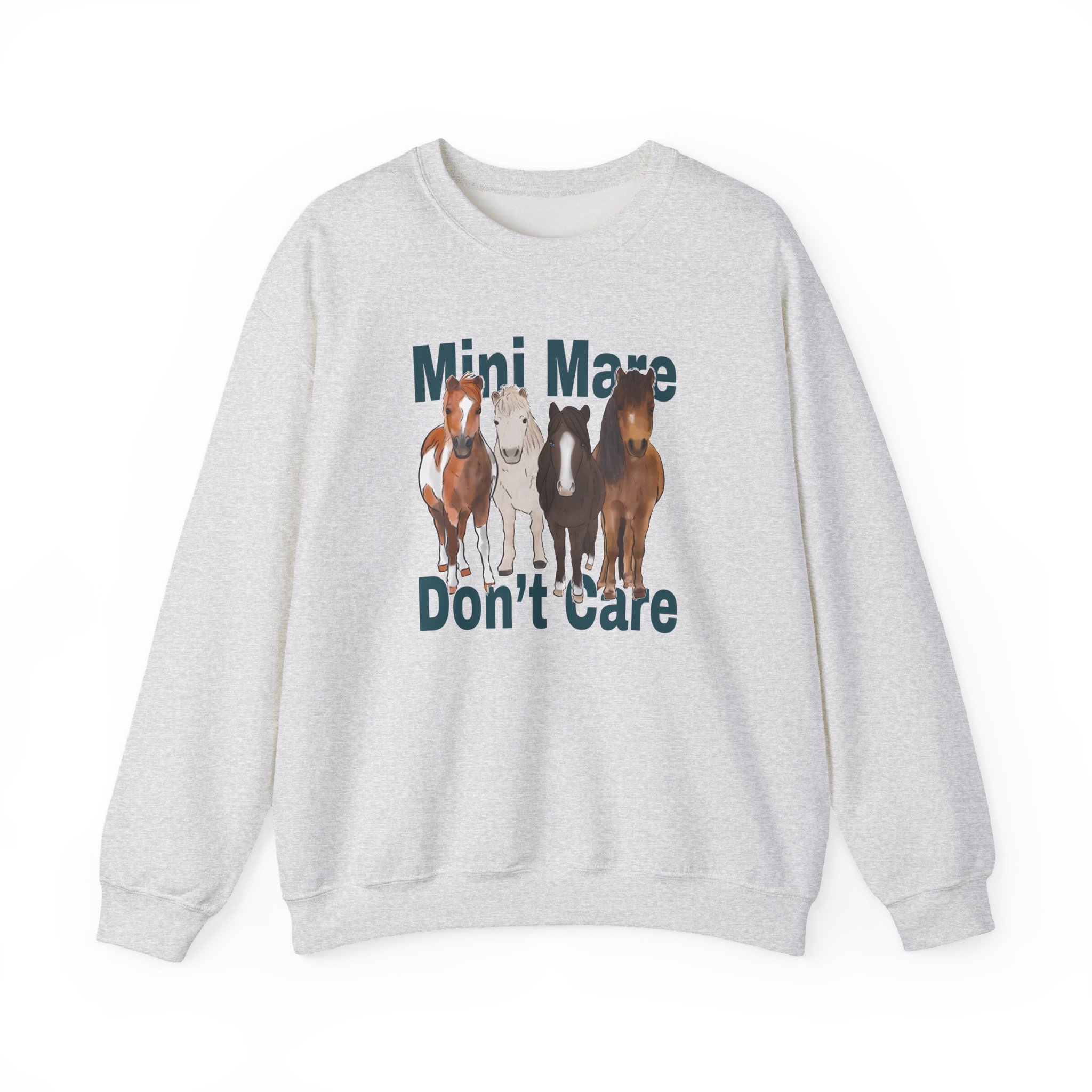 Katie Van Slyke Mini Mare Don't Care Unisex Heavy Blendâ„¢ Crewneck Sweatshirt