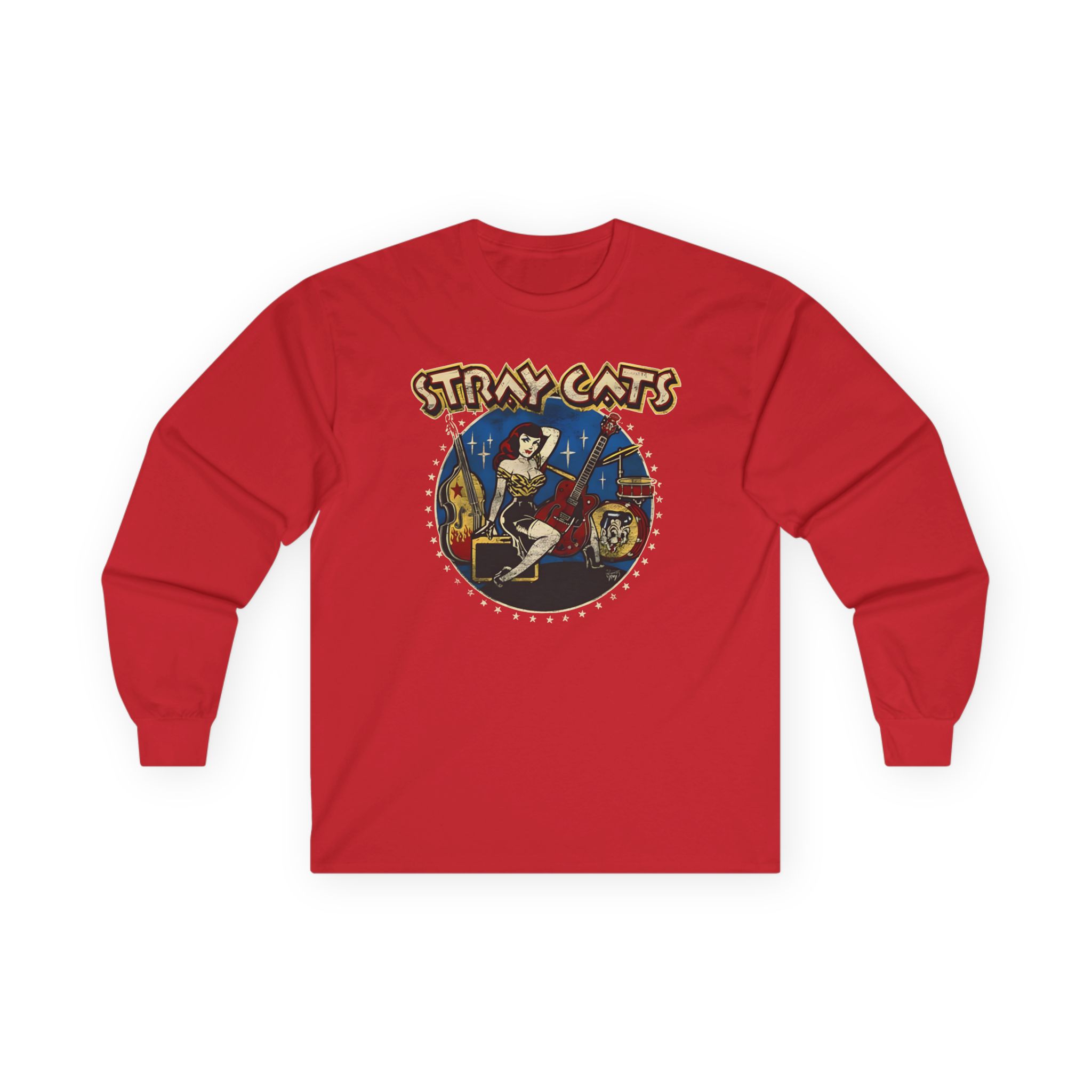 Stray Cats Ladies Bass Unisex Ultra Cotton Long Sleeve Tee