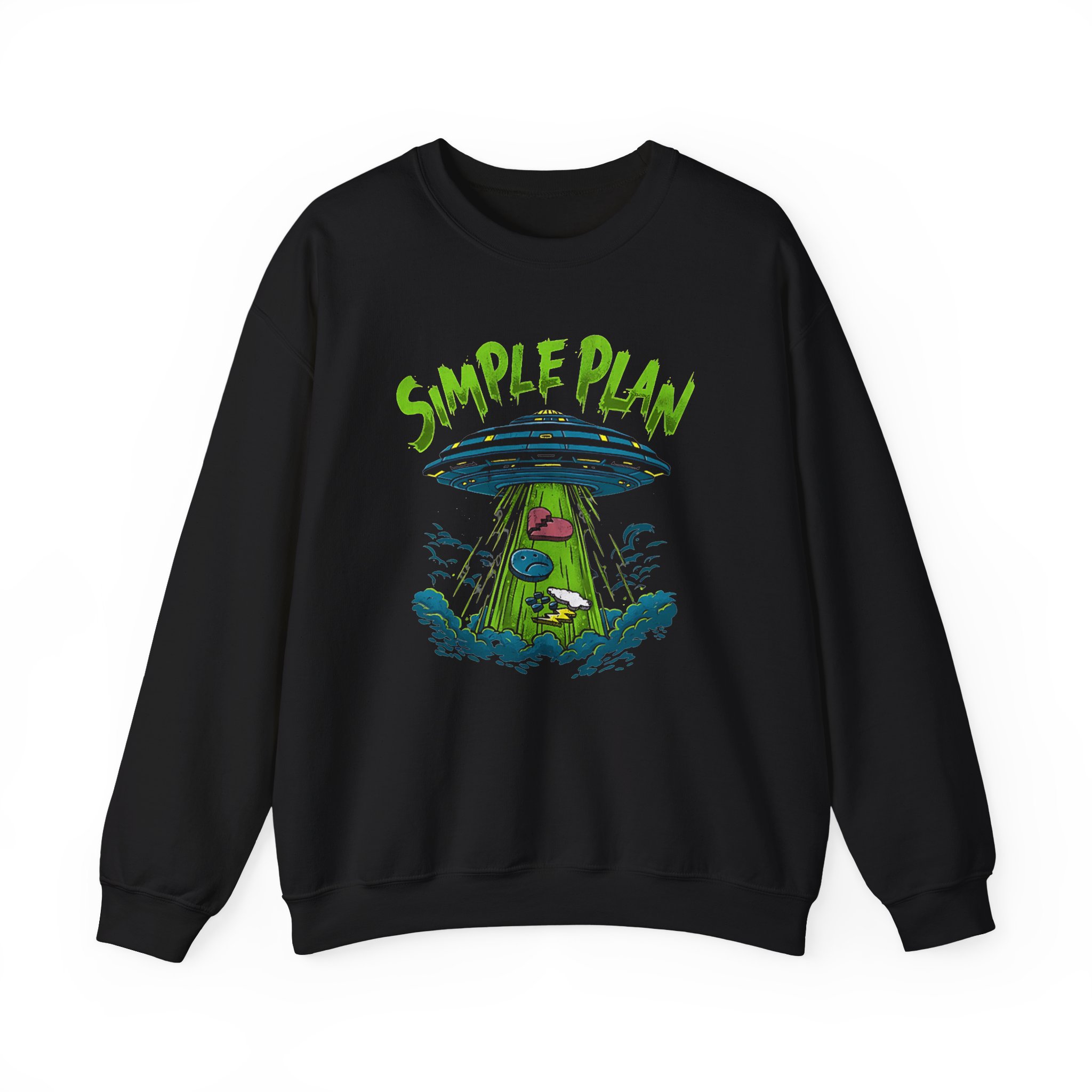 Simple Plan Alien Ufo Unisex Heavy Blendâ„¢ Crewneck Sweatshirt