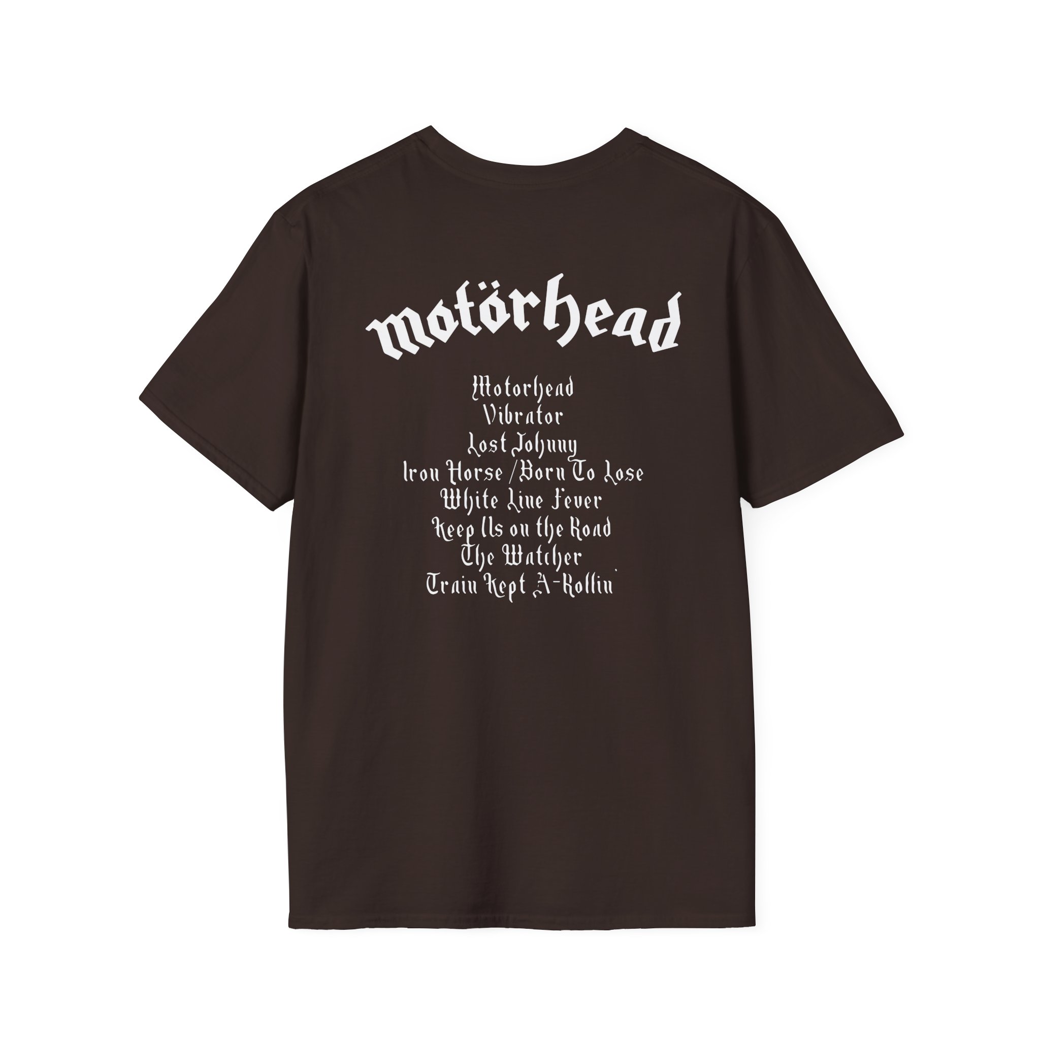 Lemmy Motörhead Tracklist Unisex Softstyle T-Shirt