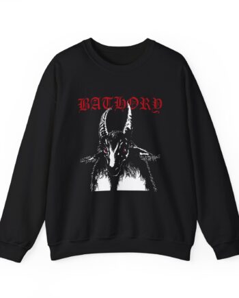Bathory Goat Red Logo Unisex Heavy Blend Crewneck Sweatshirt