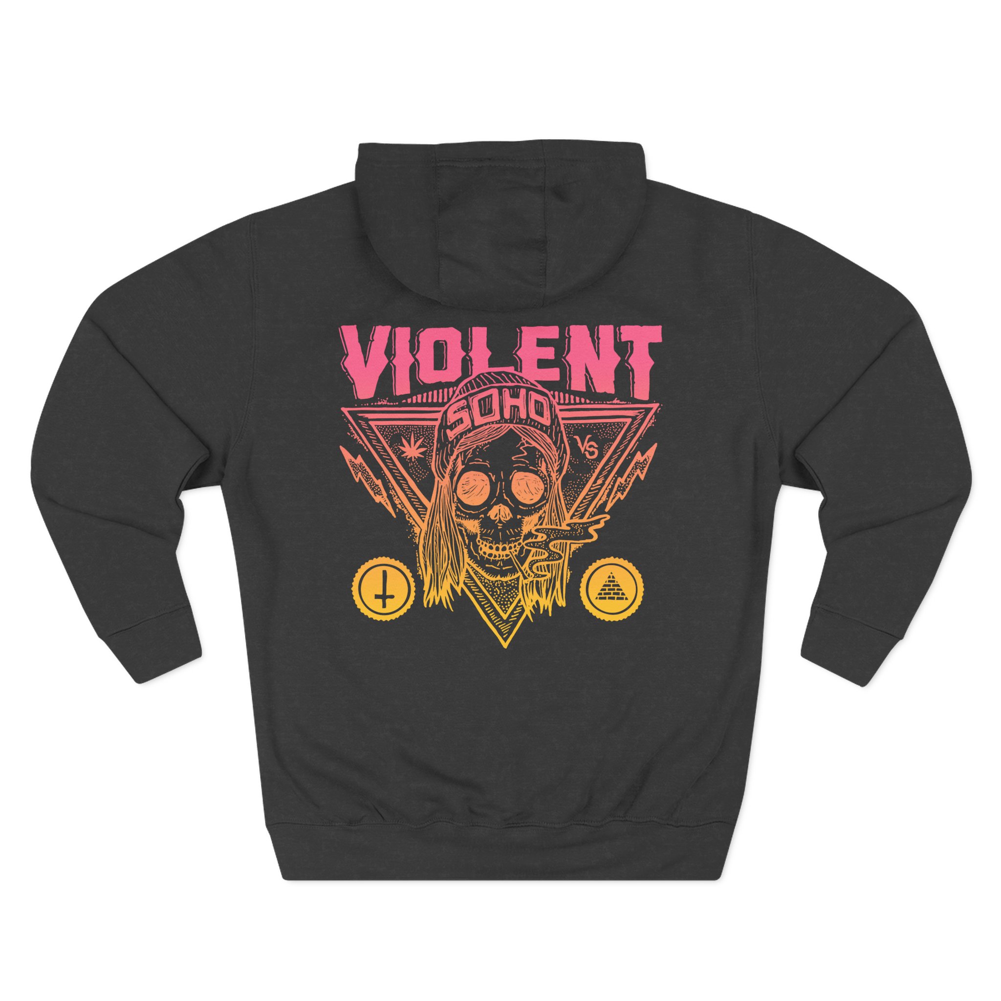 Violent Soho Blazin' Skull Gradient Three-Panel Fleece Hoodie