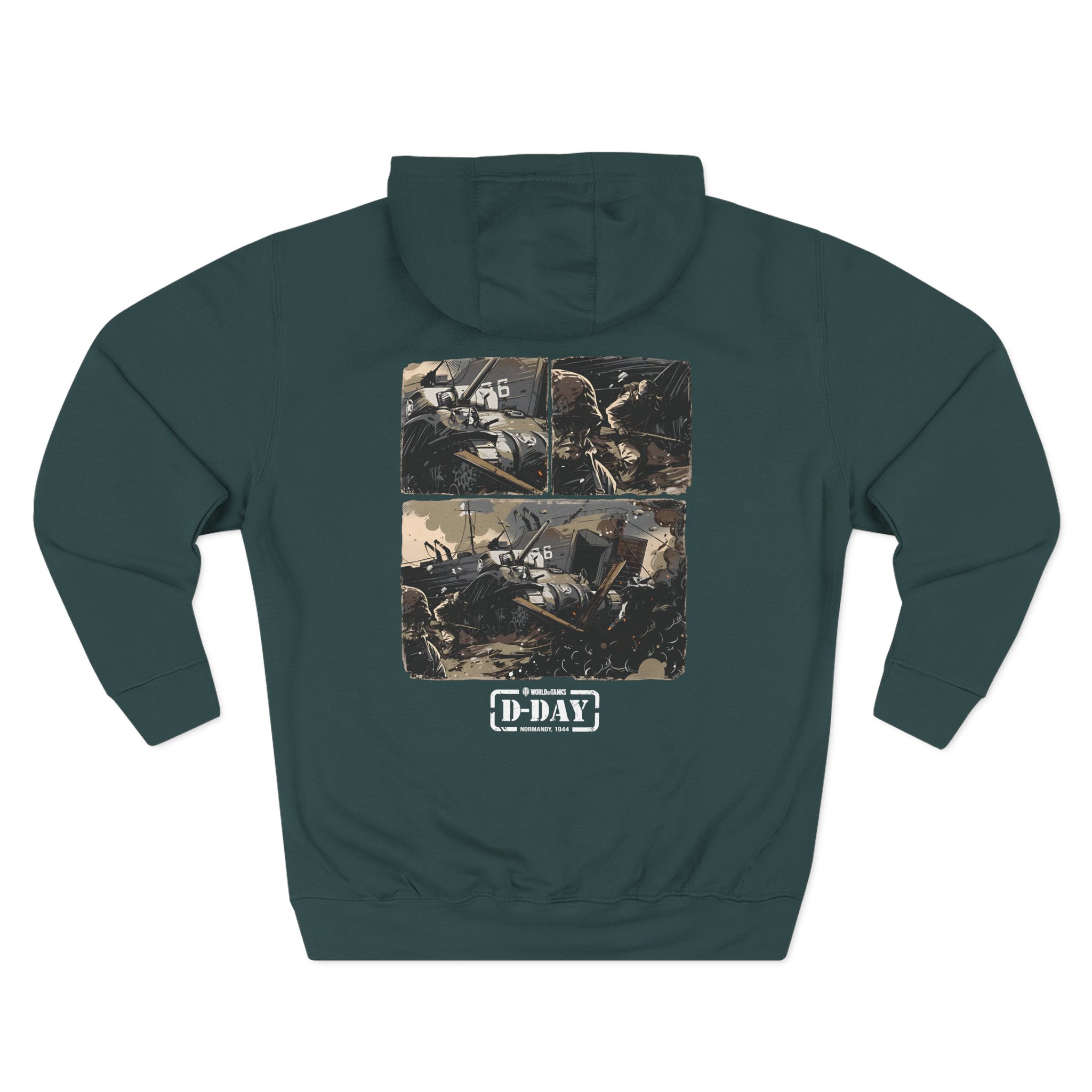 World of Tank Wot D-day Fury Storm Three-Panel Fleece Hoodie