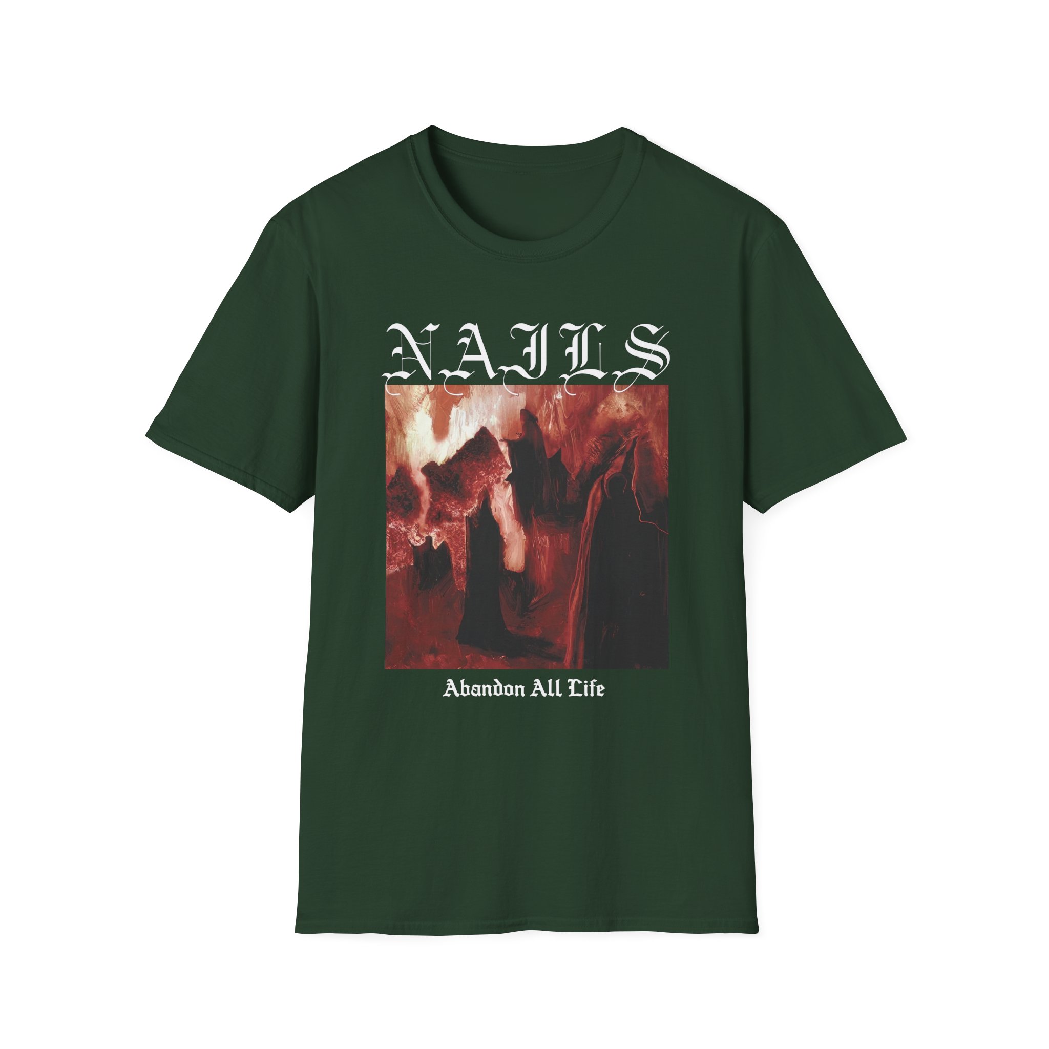 Nails Abandon All Life Unisex Softstyle T-Shirt