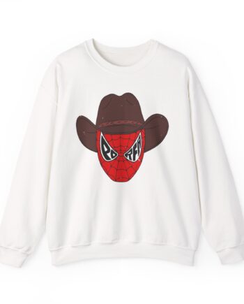 Porfa Spider Man Cowboy Hat Unisex Heavy Blend™ Crewneck Sweatshirt