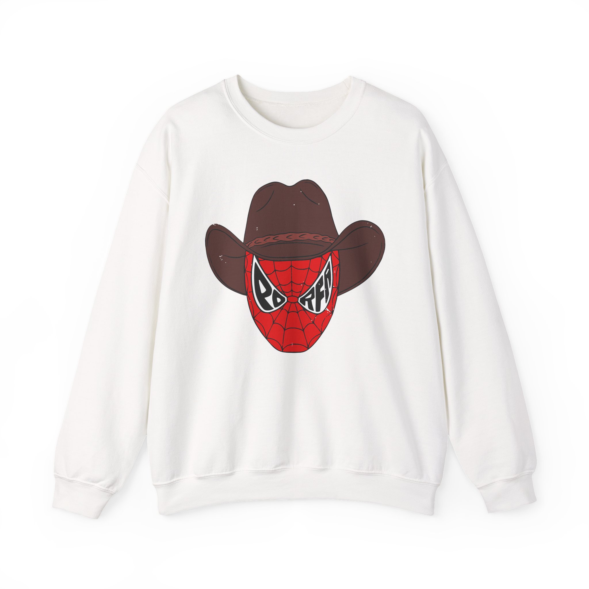 Porfa Spider Man Cowboy Hat Unisex Heavy Blendâ„¢ Crewneck Sweatshirt