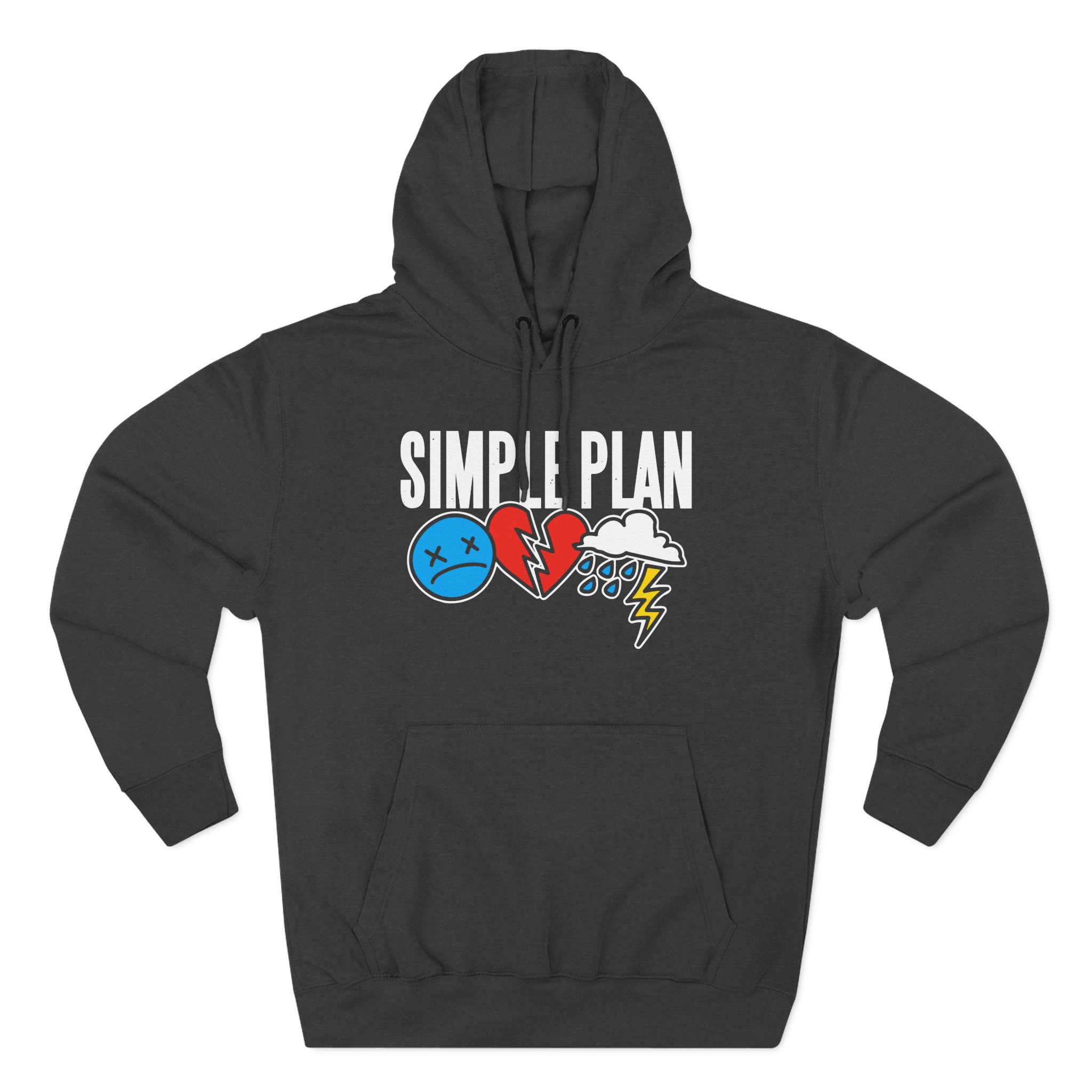 Simple Plan 3 Icons Logo Three-Panel Fleece Hoodie