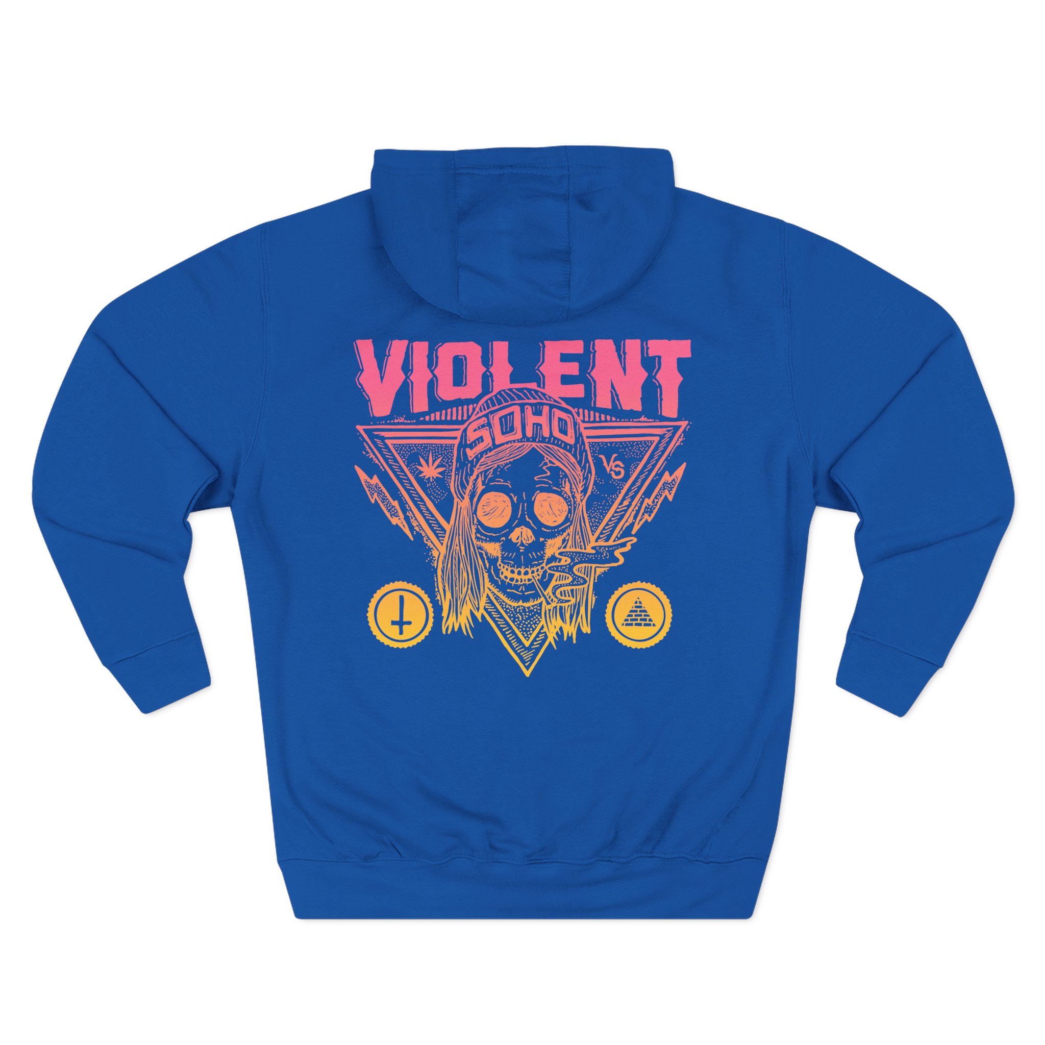 Violent Soho Blazin' Skull Gradient Three-Panel Fleece Hoodie