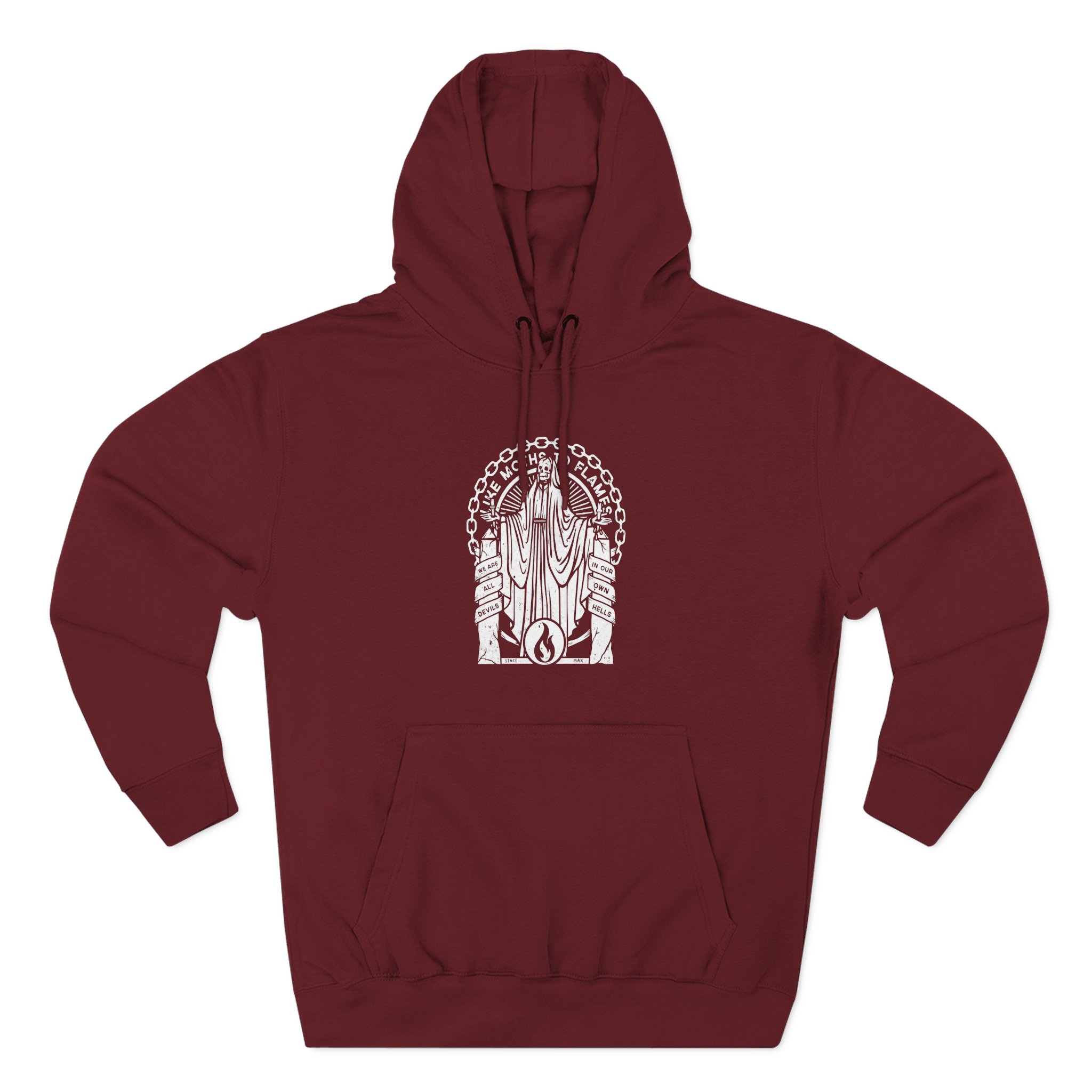 Like Moths to Flames Three-Panel Fleece Hoodie