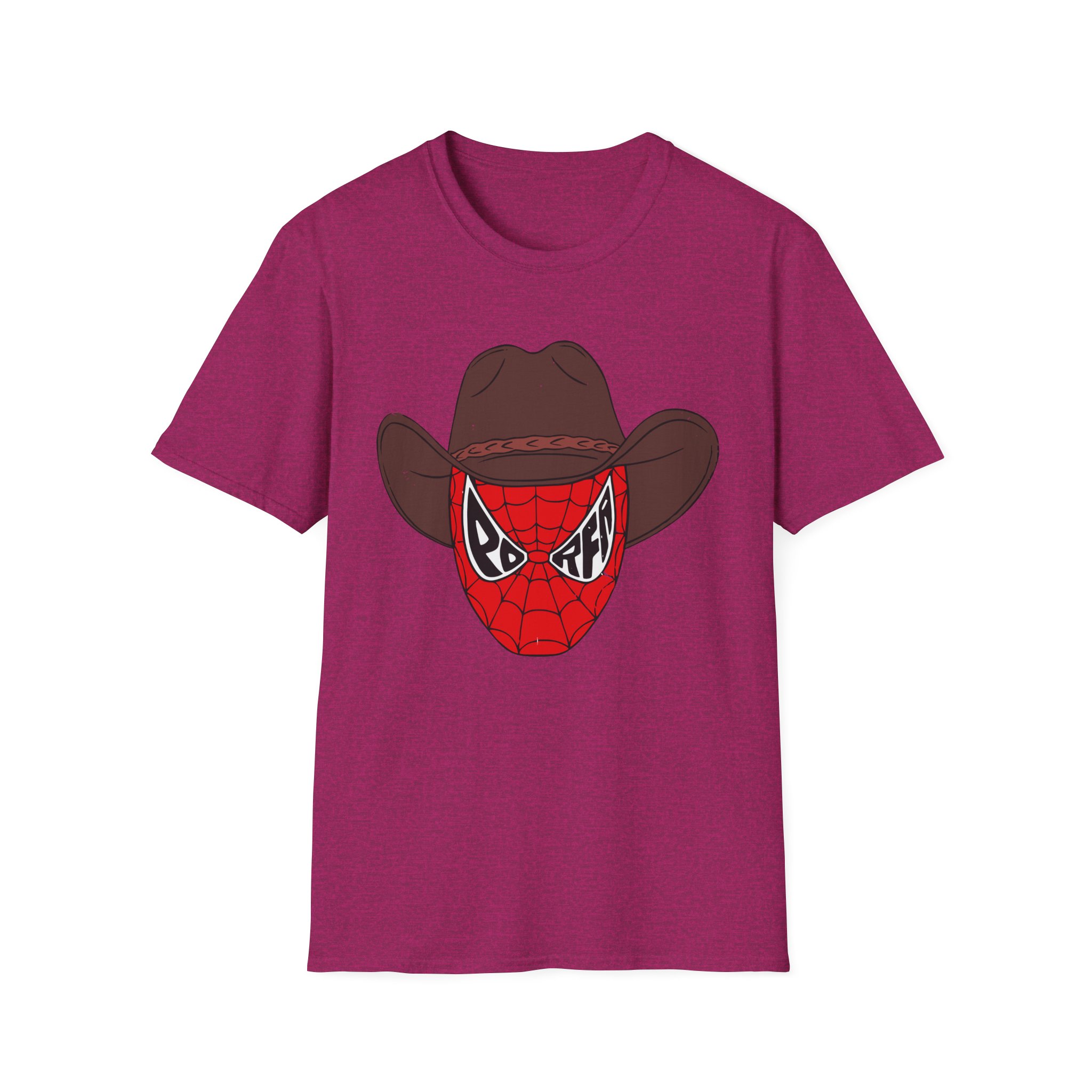 Porfa Spider Man Cowboy Hat Unisex Softstyle T-Shirt
