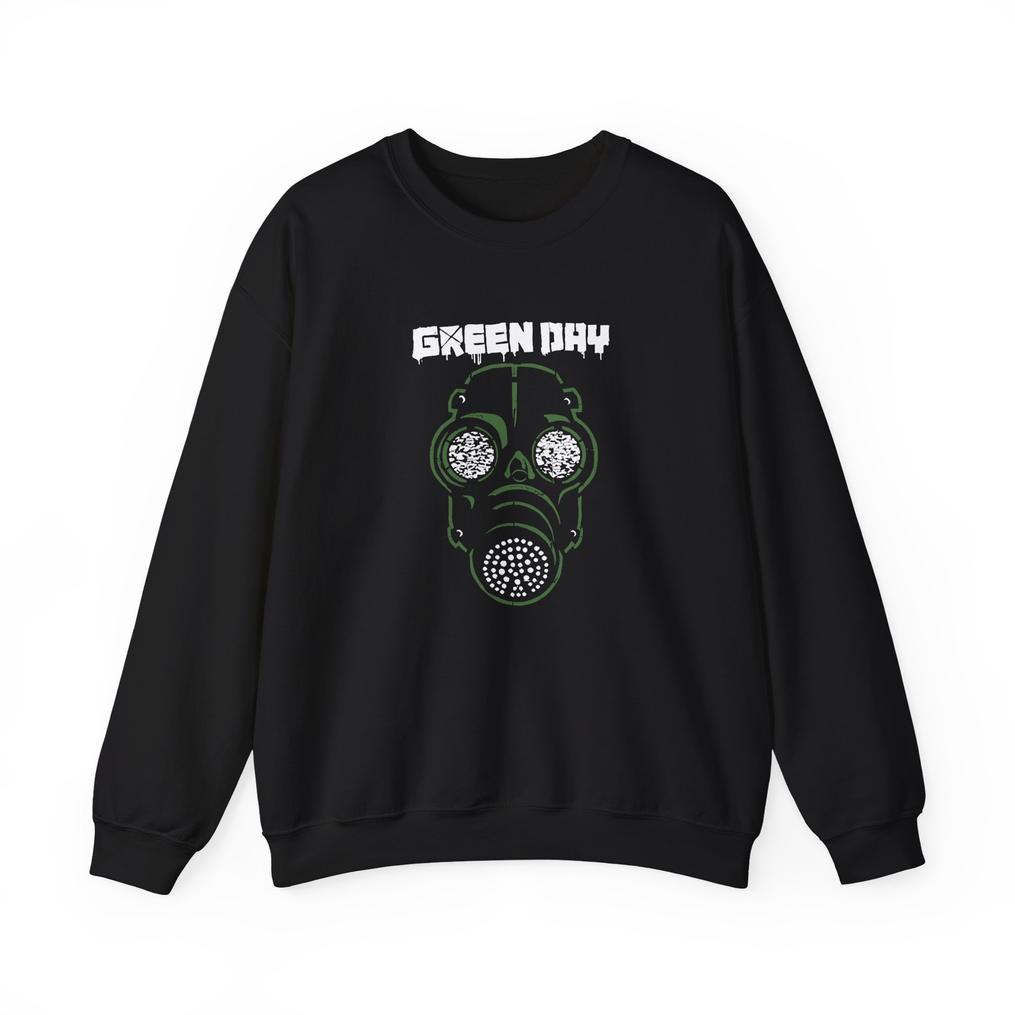 Green Day Gas Mask Long Unisex Heavy Blendâ„¢ Crewneck Sweatshirt