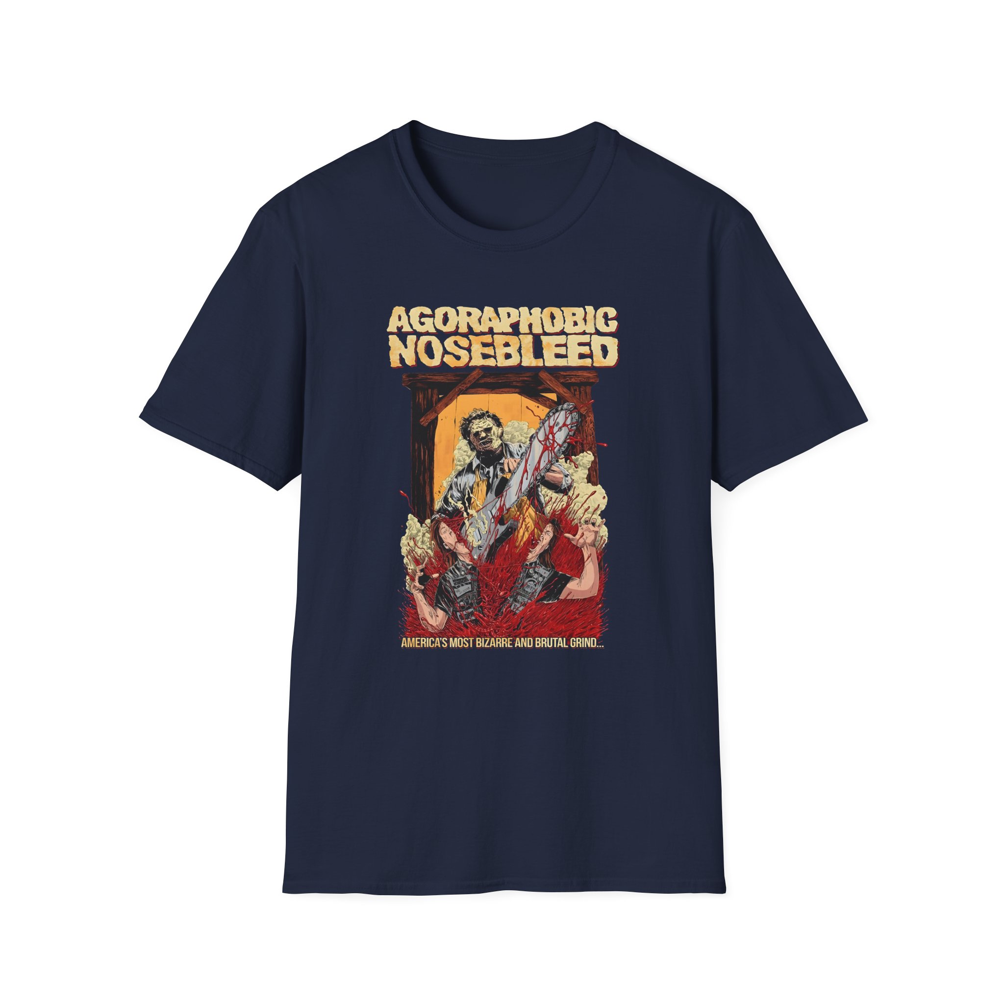 Agoraphobic Nosebleed Leatherface Unisex Softstyle T-Shirt