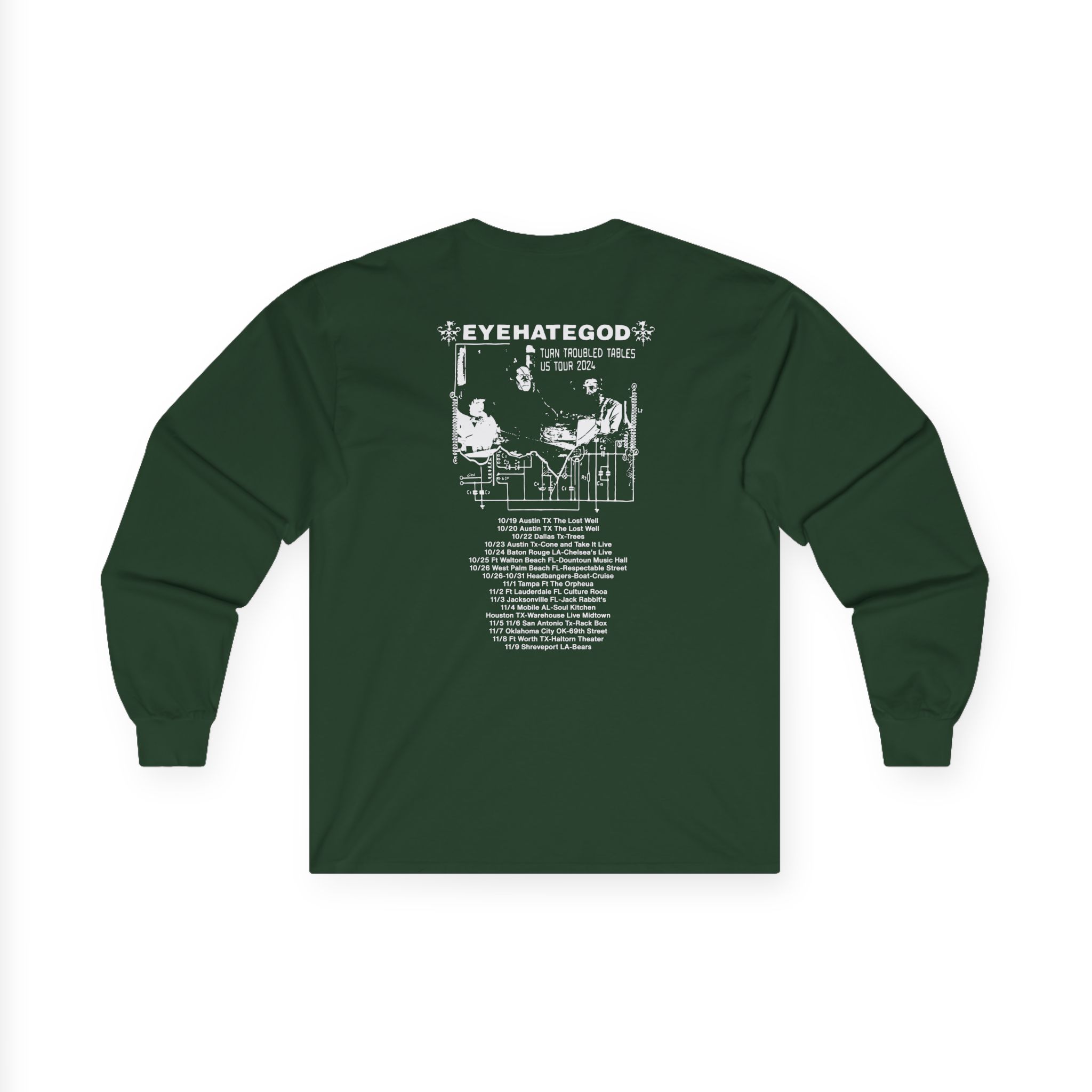 Eyehategod Turn Troubled Tables Us Tour Unisex Ultra Cotton Long Sleeve Tee