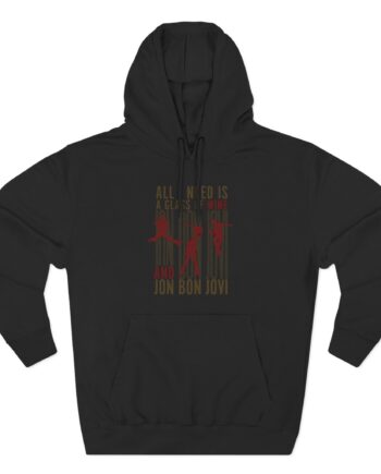 Bon Jovi Wine Silhouette Three-Panel Fleece Hoodie