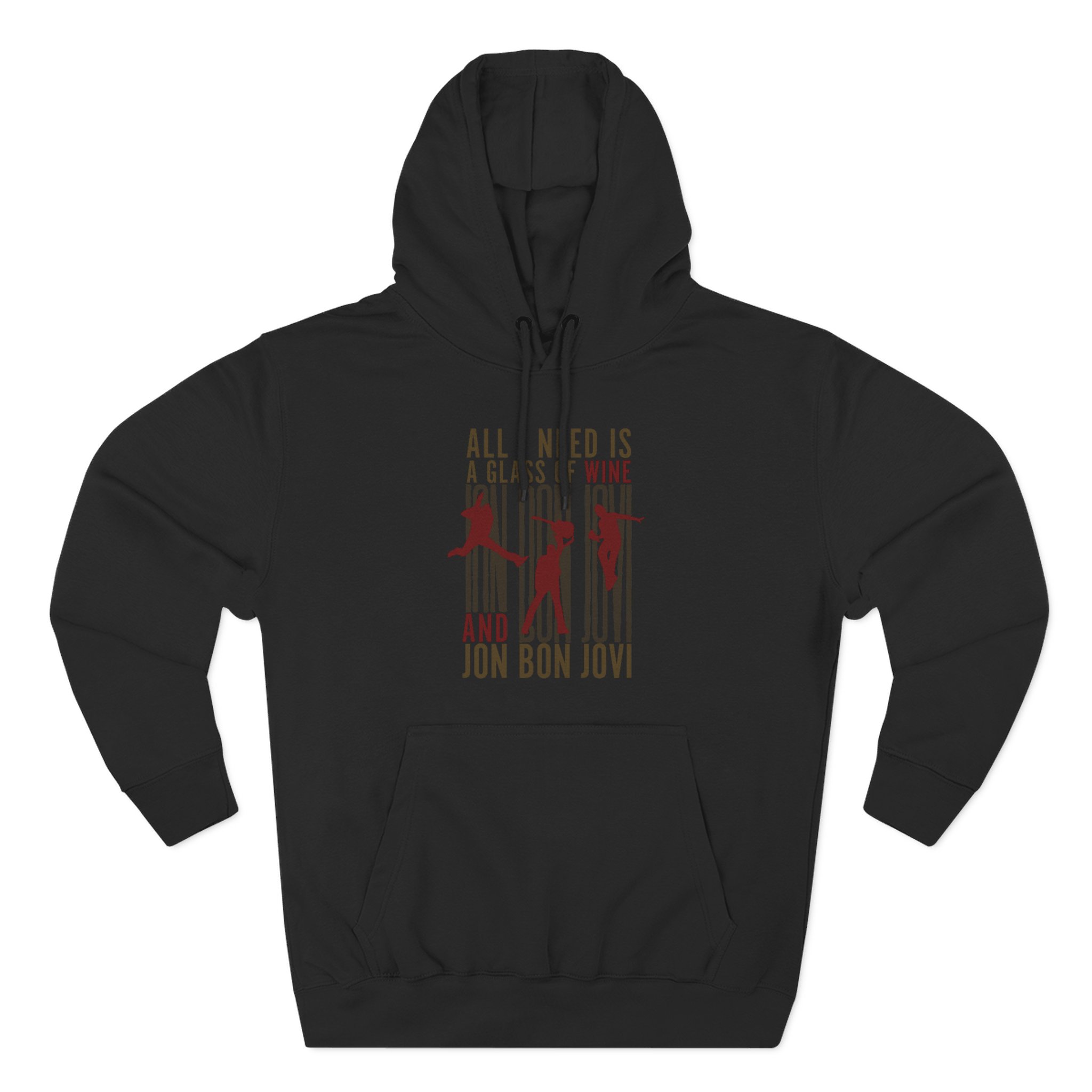Bon Jovi Wine Silhouette Three-Panel Fleece Hoodie