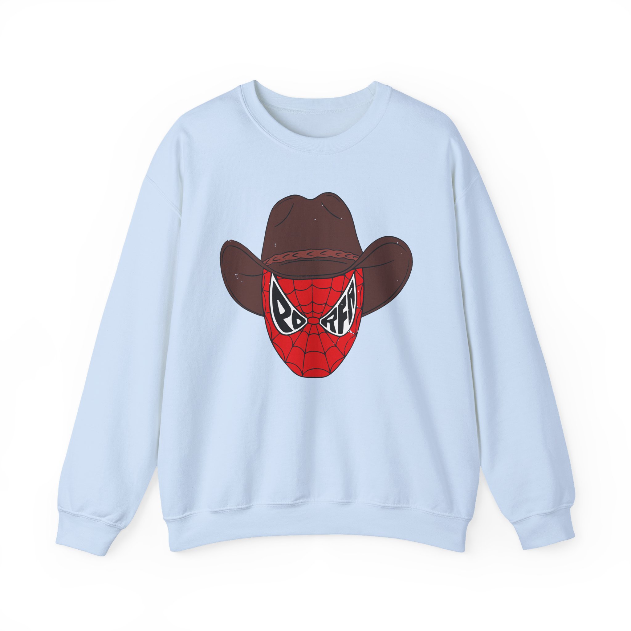 Porfa Spider Man Cowboy Hat Unisex Heavy Blendâ„¢ Crewneck Sweatshirt