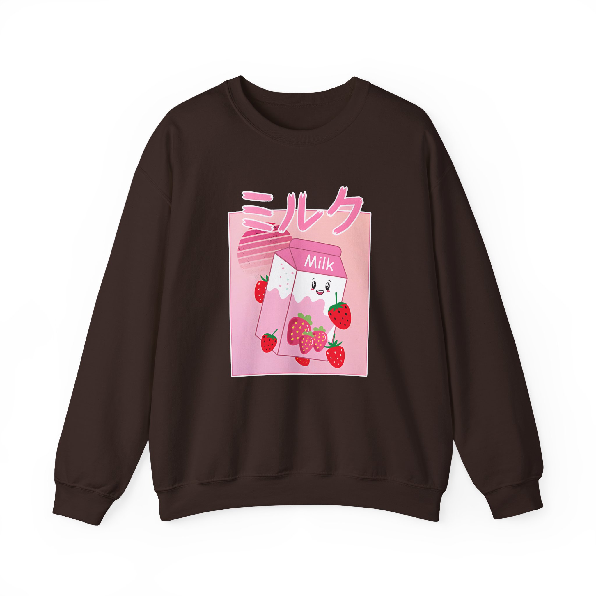 Georgenotfound Anime Strawberry Milk Shake Unisex Heavy Blendâ„¢ Crewneck Sweatshirt