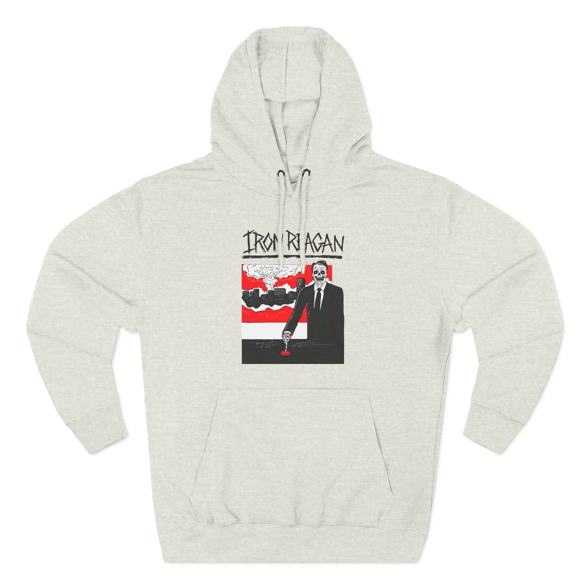 Iron Reagan Finger On The Button Three-Panel Fleece Hoodie