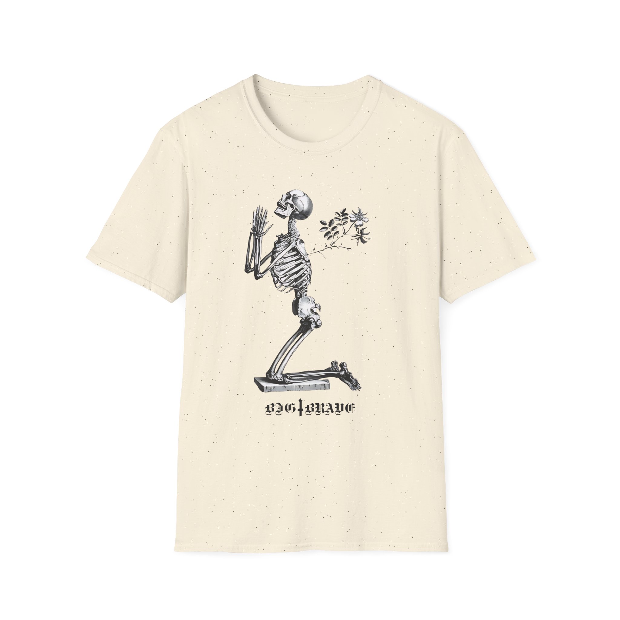 Big Brave Praying Skeleton Unisex Softstyle T-Shirt
