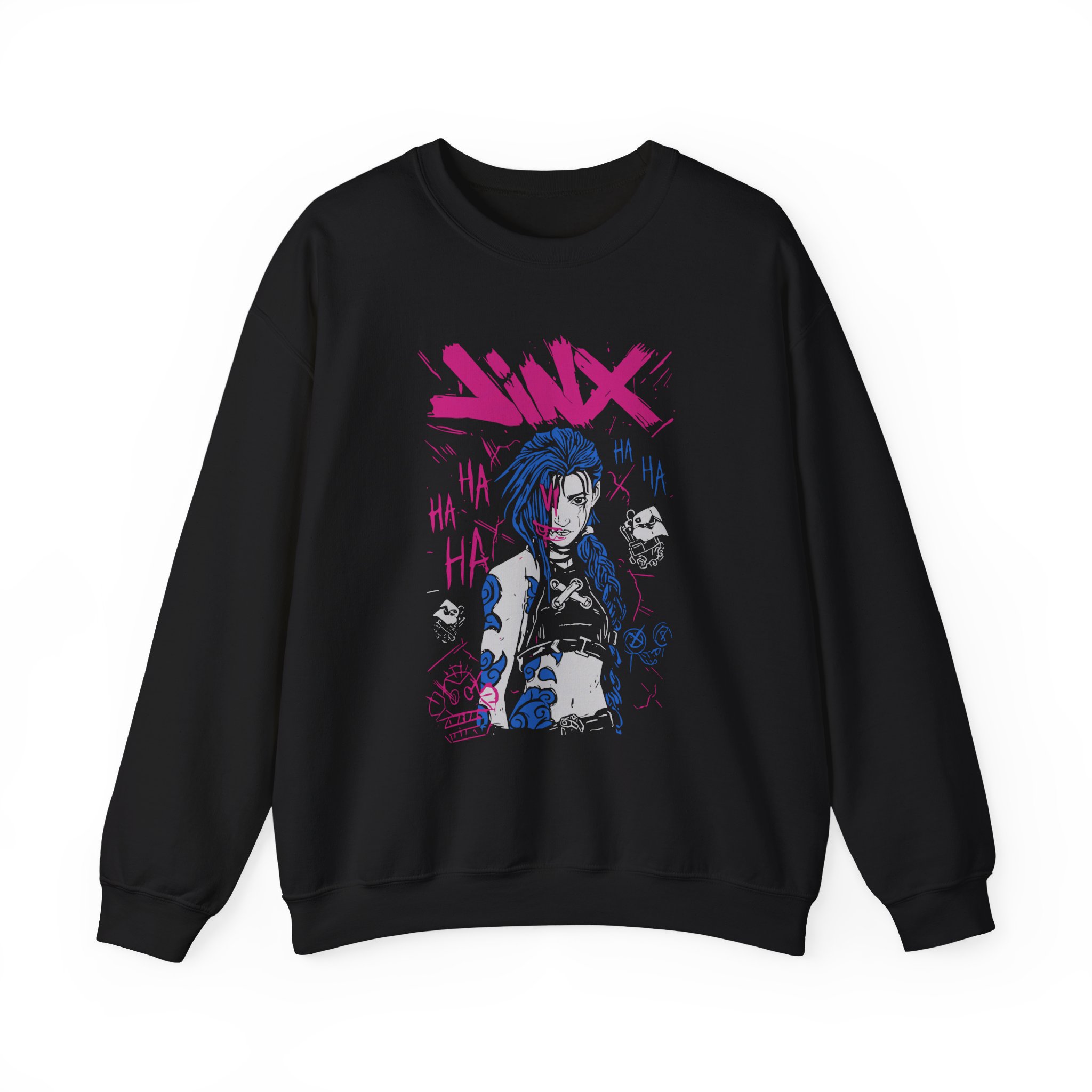 Jinx Arcane Art Unisex Heavy Blendâ„¢ Crewneck Sweatshirt