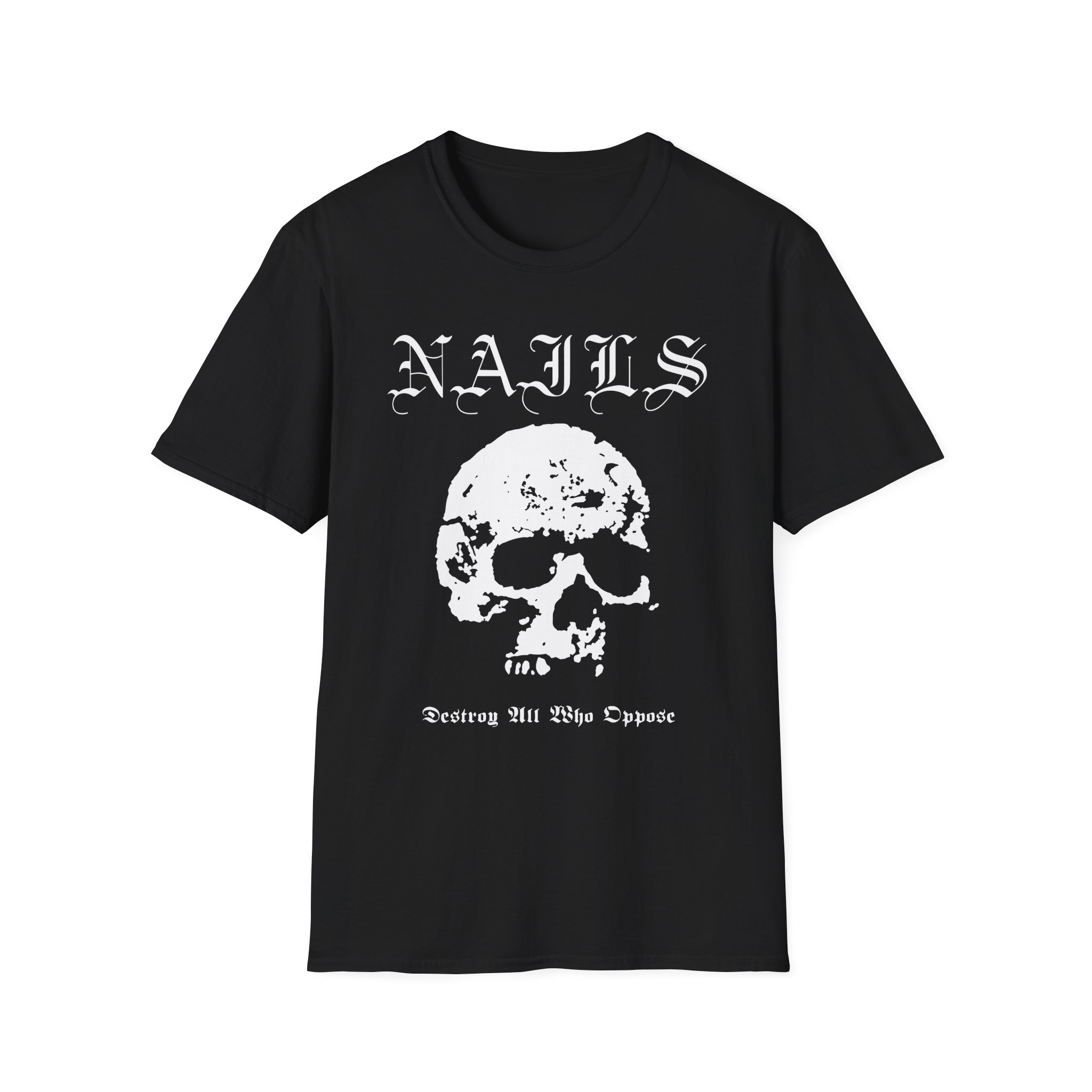 Nails Destroy Skull Unisex Softstyle T-Shirt