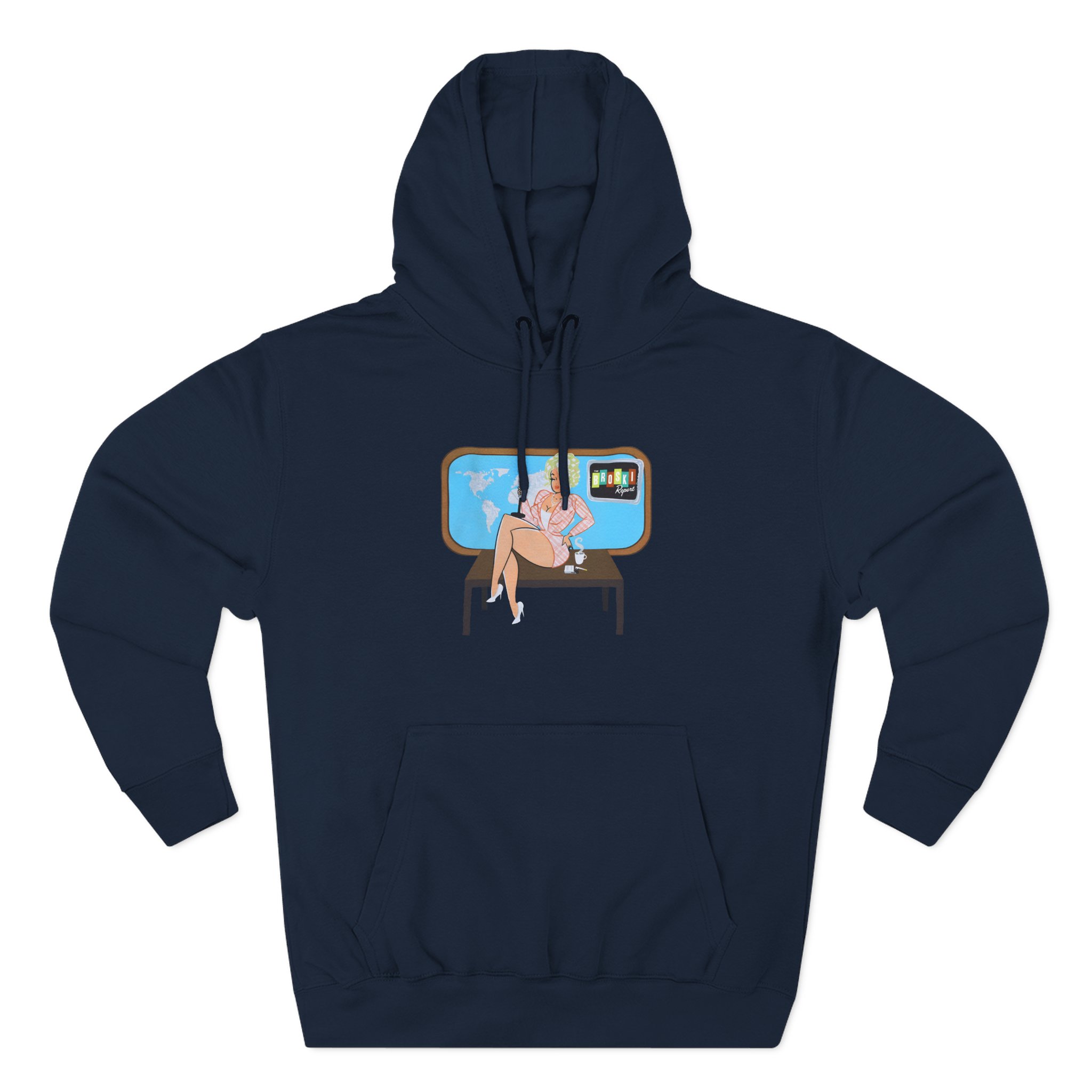 Broski Report Broski News Watching Three-Panel Fleece Hoodie