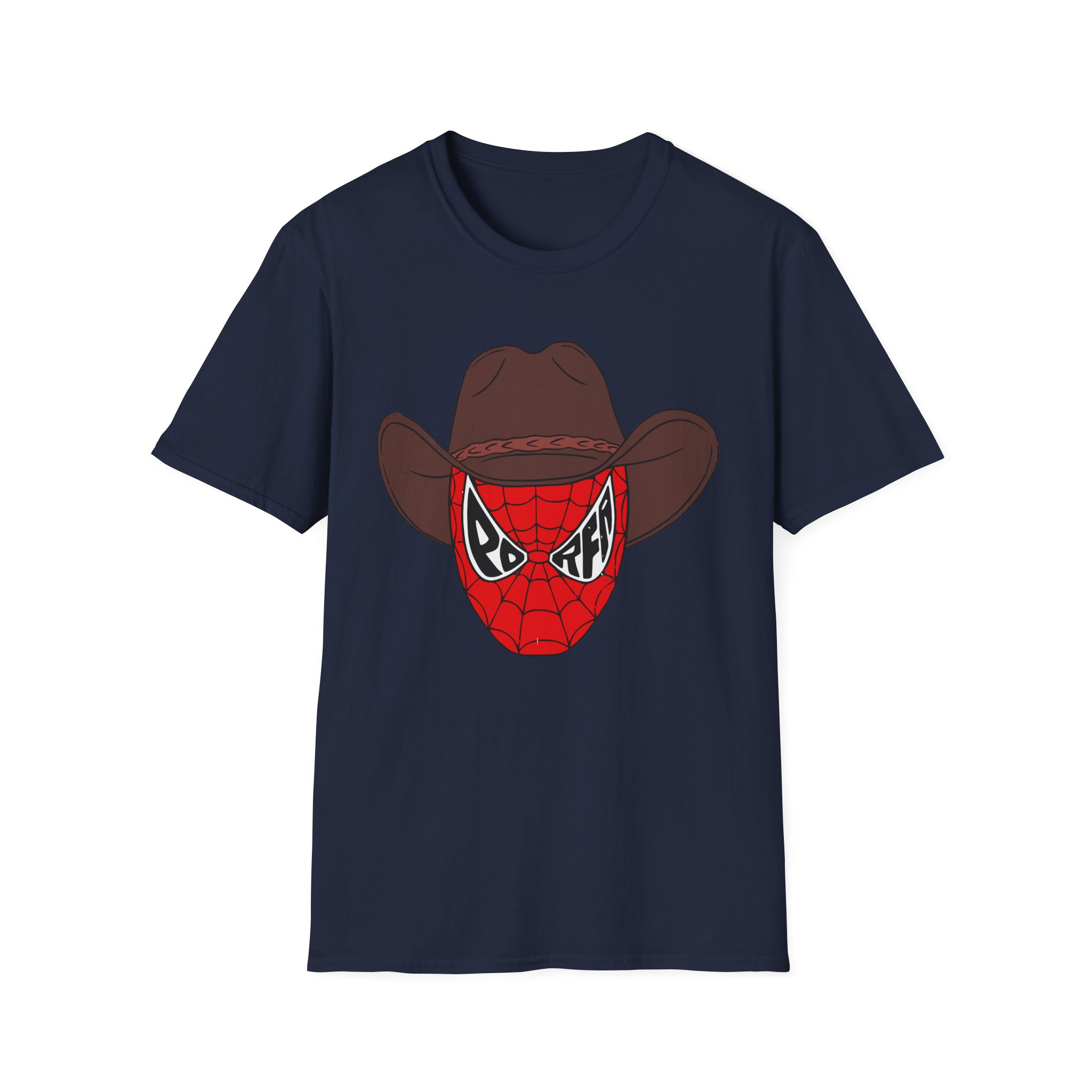 Porfa Spider Man Cowboy Hat Unisex Softstyle T-Shirt