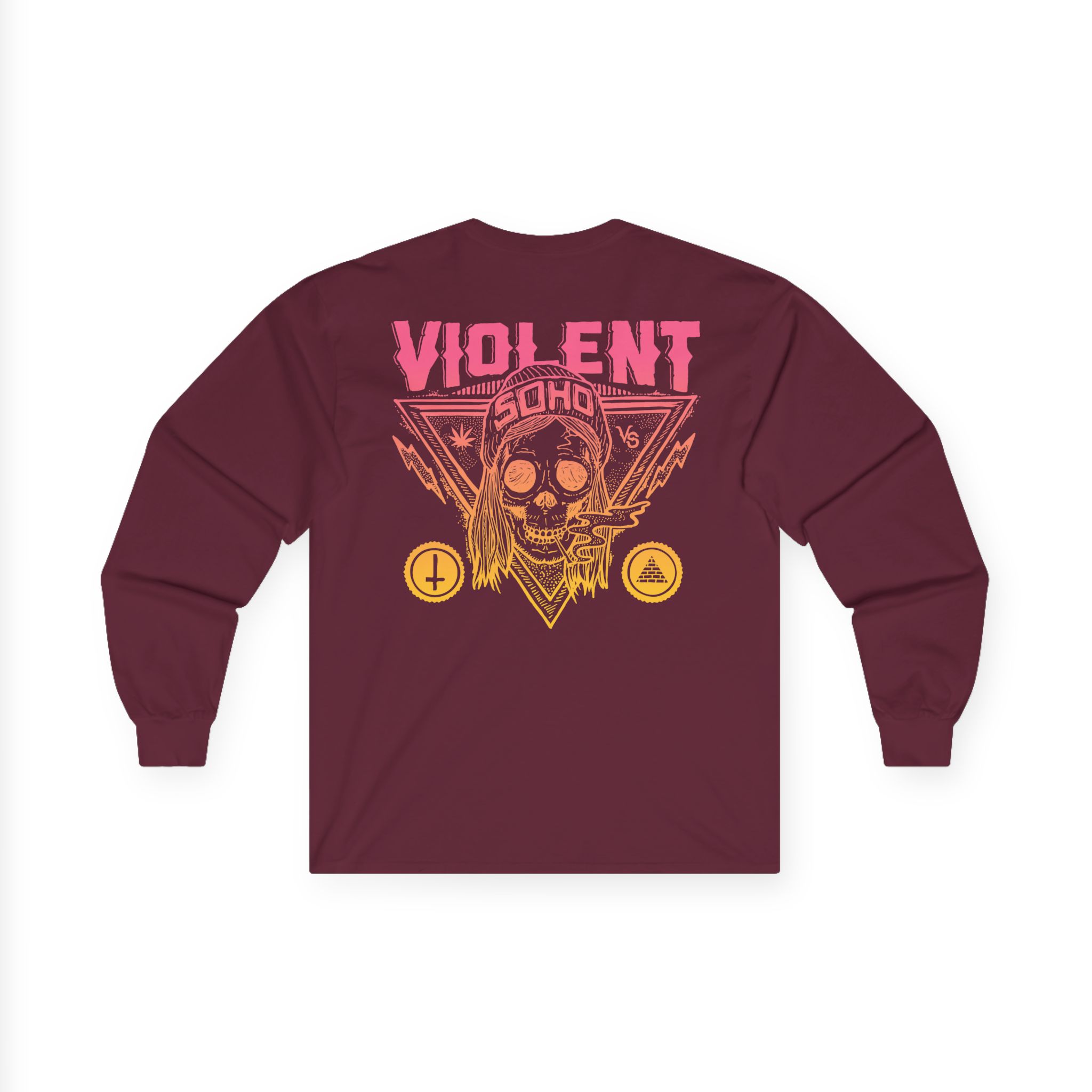 Violent Soho Blazin' Skull Gradient Unisex Ultra Cotton Long Sleeve Tee