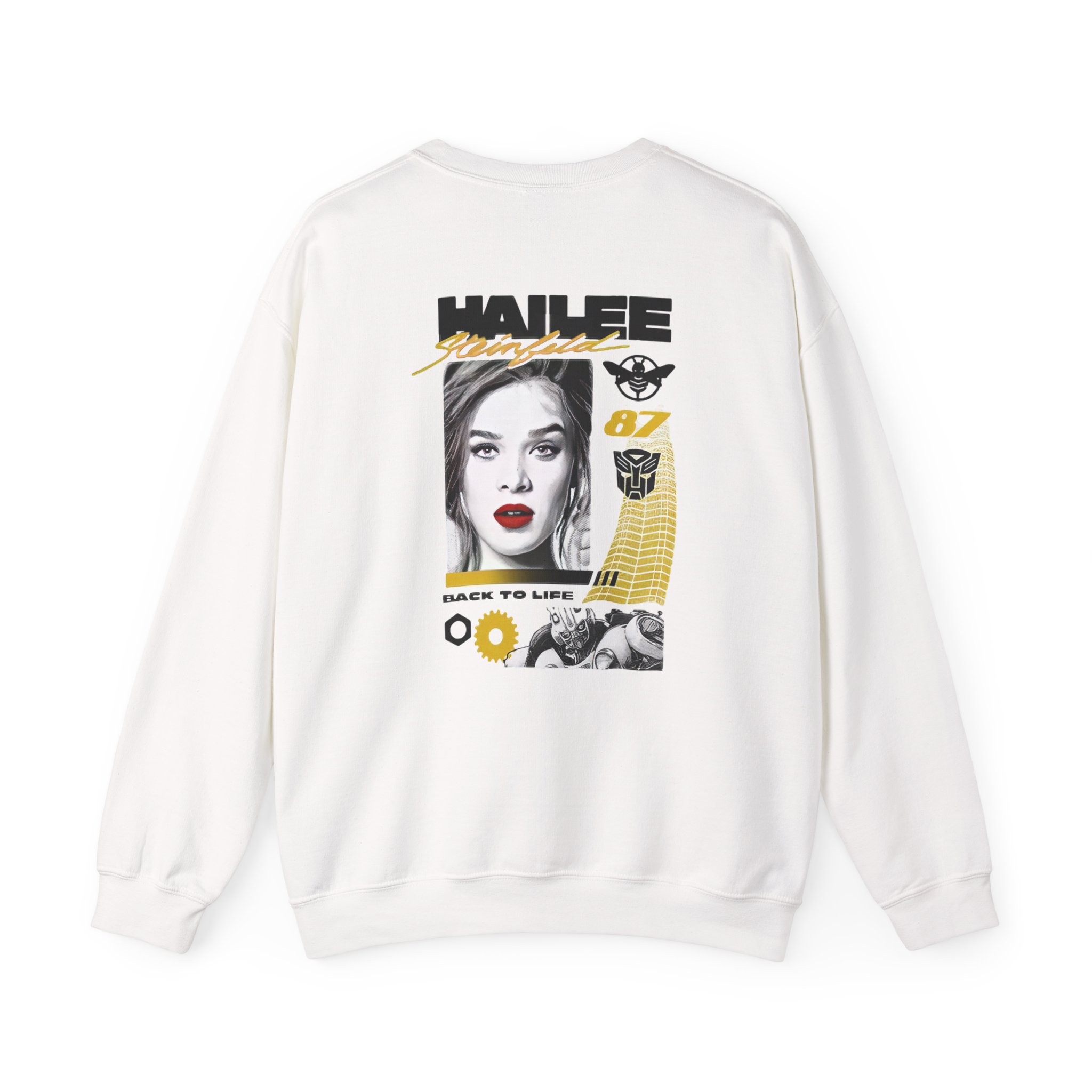 Hailee Steinfeld Bumblebee Moto Unisex Heavy Blendâ„¢ Crewneck Sweatshirt