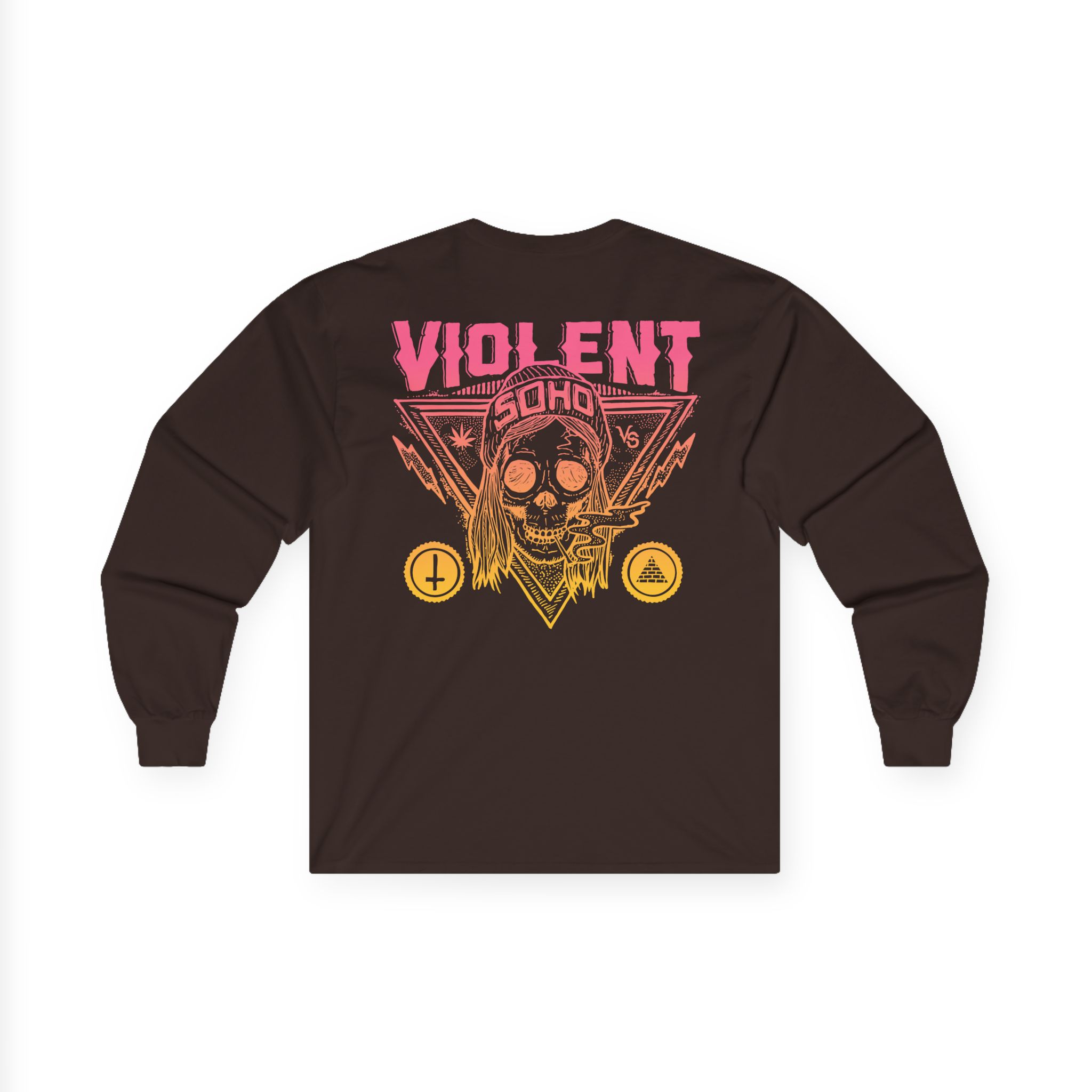 Violent Soho Blazin' Skull Gradient Unisex Ultra Cotton Long Sleeve Tee
