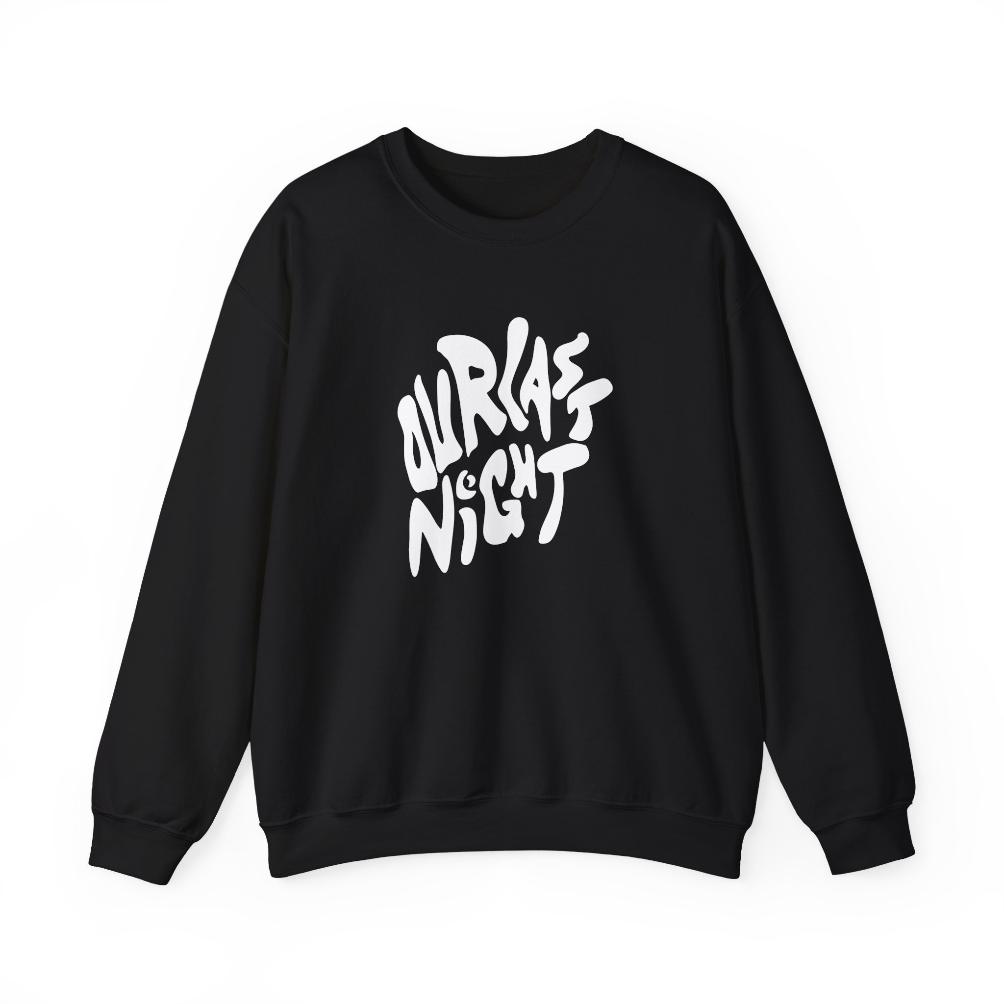 Our Last Night Black Swirl Text Unisex Heavy Blendâ„¢ Crewneck Sweatshirt