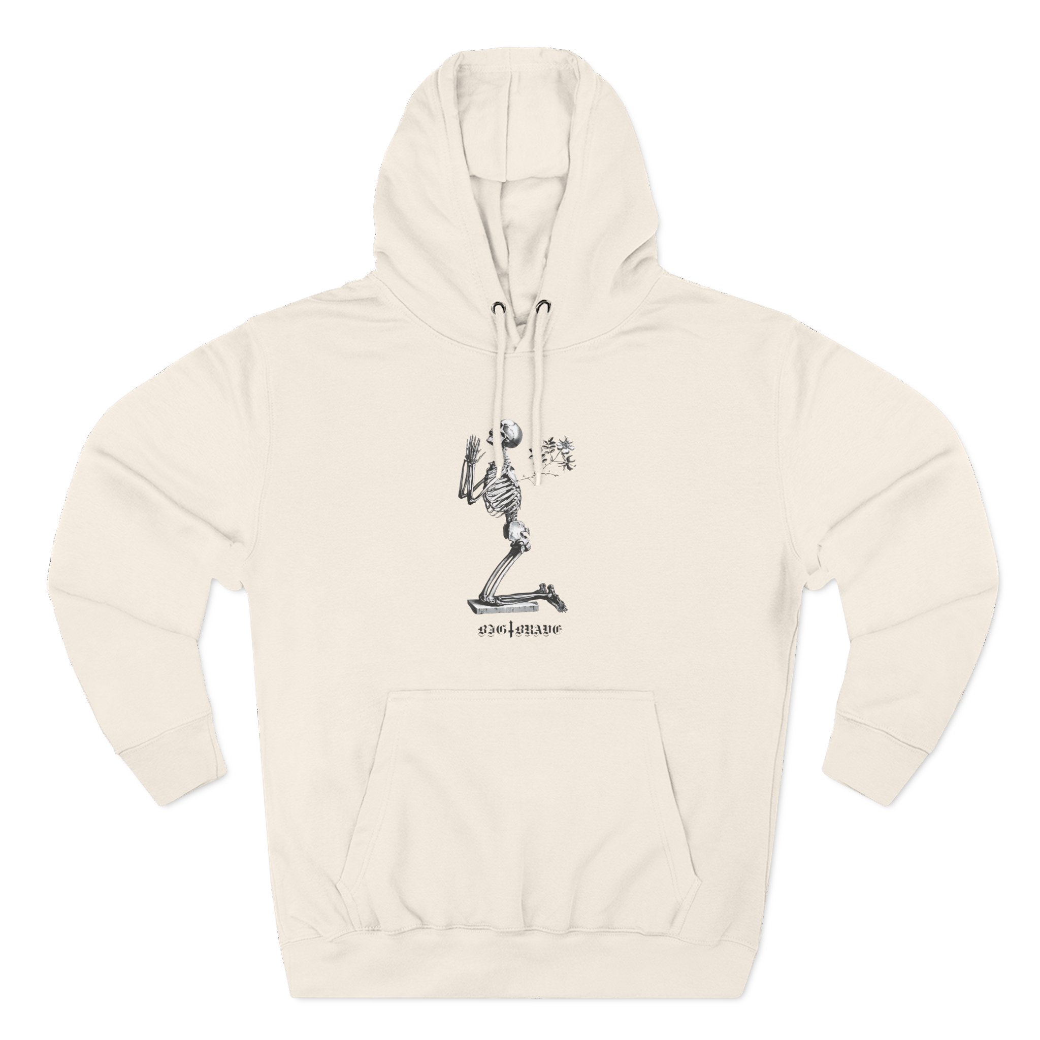 Big Brave Praying Skeleton Three-Panel Fleece Hoodie
