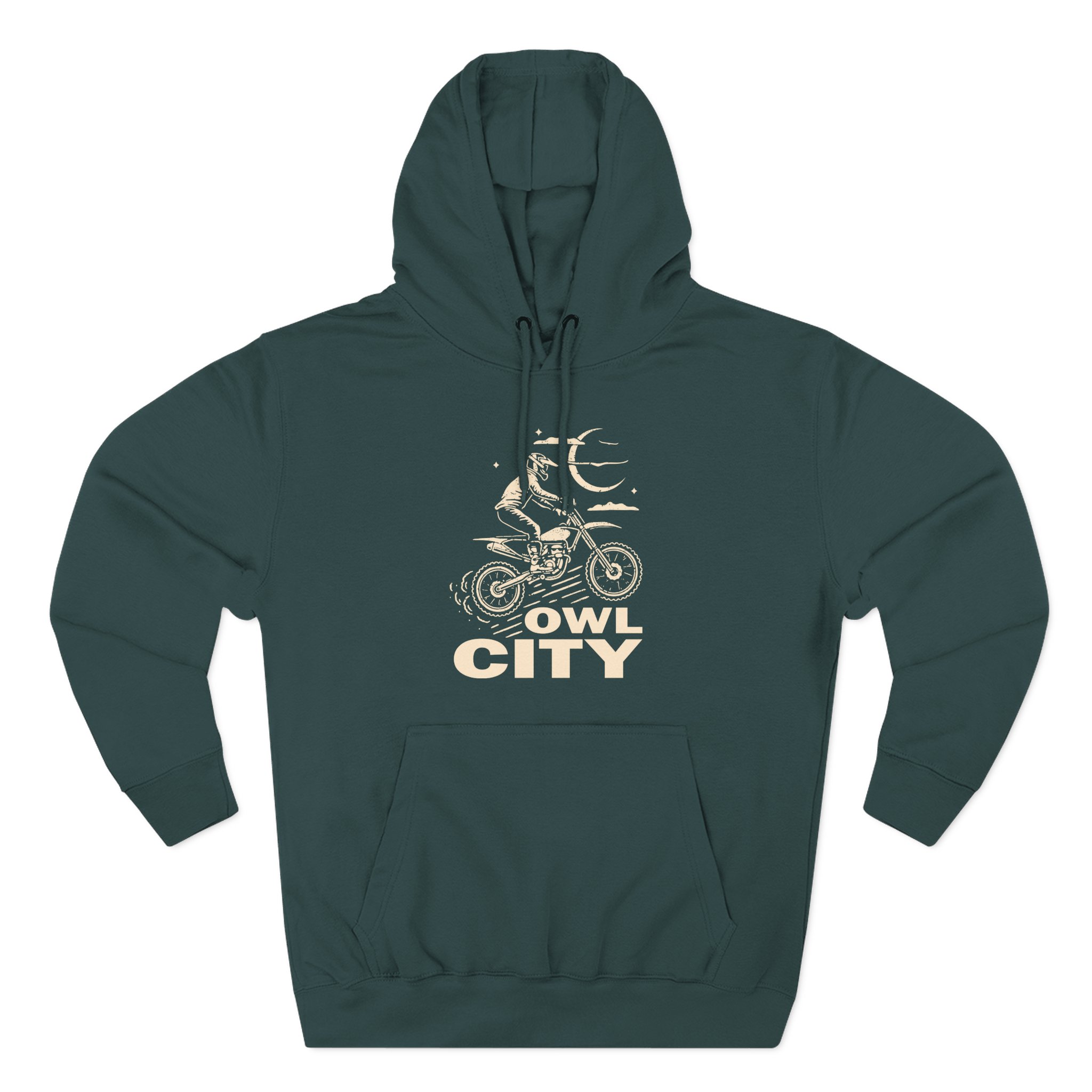 Owl City Motorcycle Puff Three-Panel Fleece Hoodie