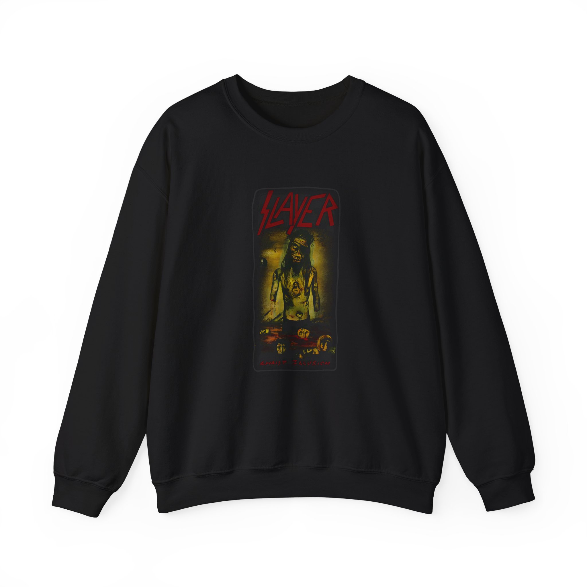 Slayer Christ Illusion Muscle Unisex Heavy Blendâ„¢ Crewneck Sweatshirt