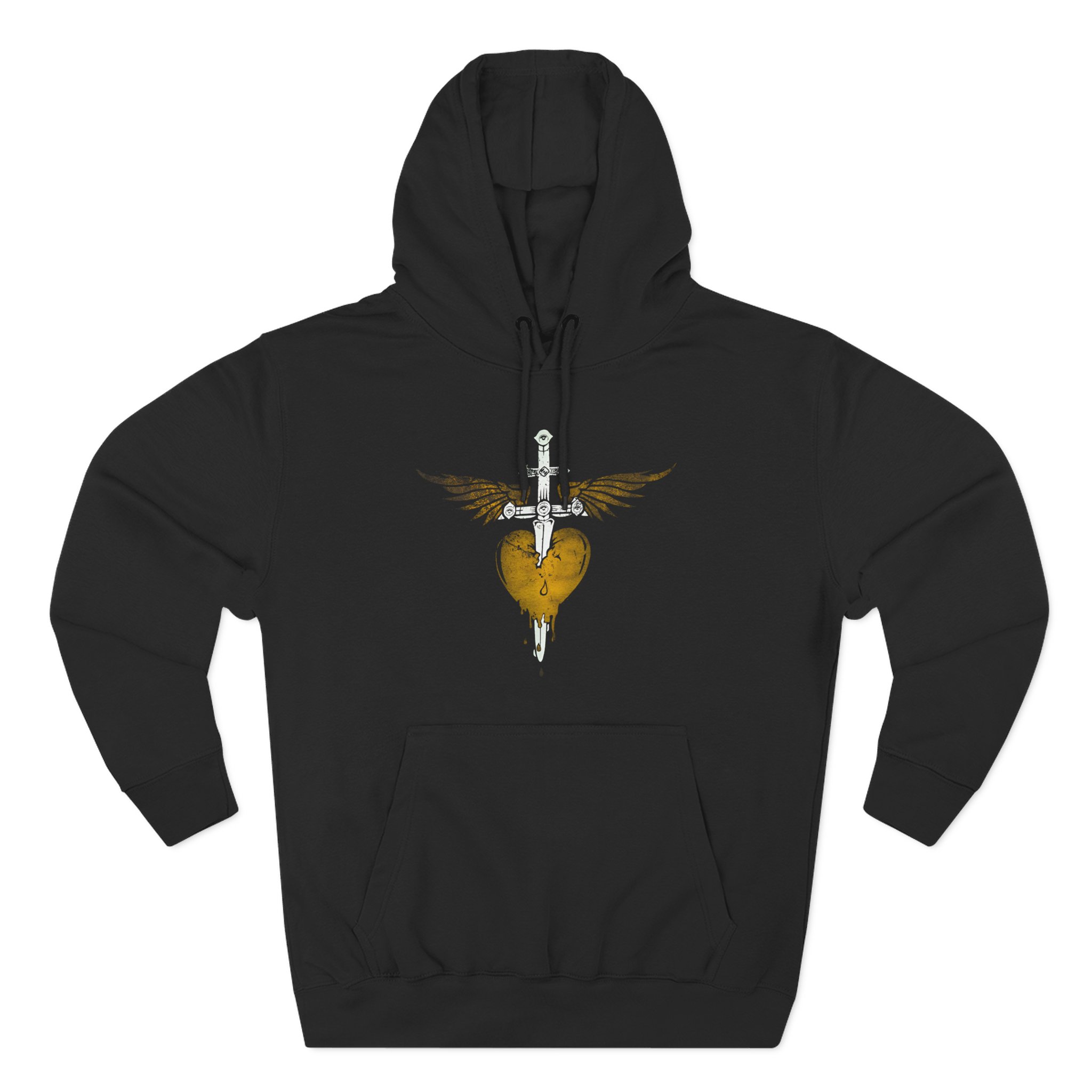 Bon Jovi Bon Jovi Gold Heart & Dagger Three-Panel Fleece Hoodie
