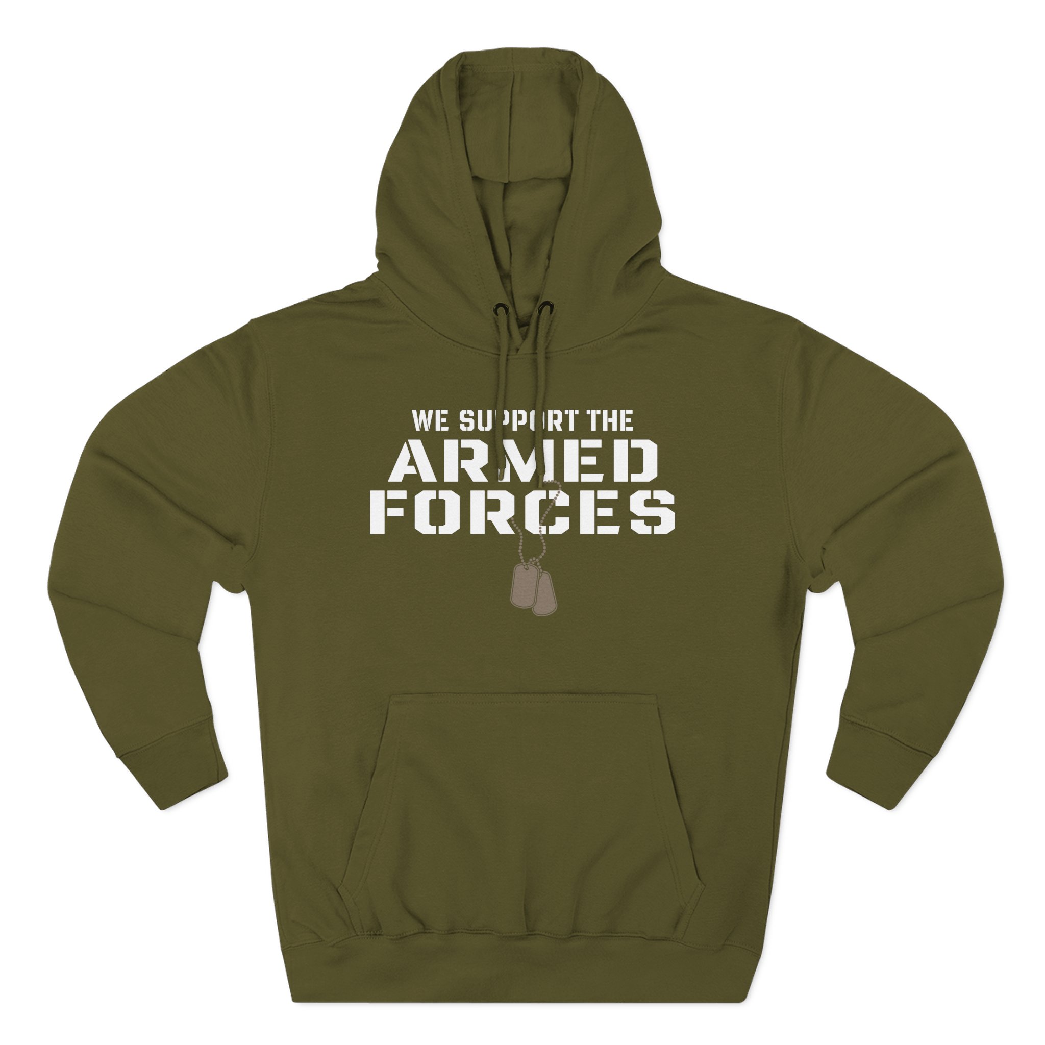 Valuetainment We Support the Armed Forces Three-Panel Fleece Hoodie