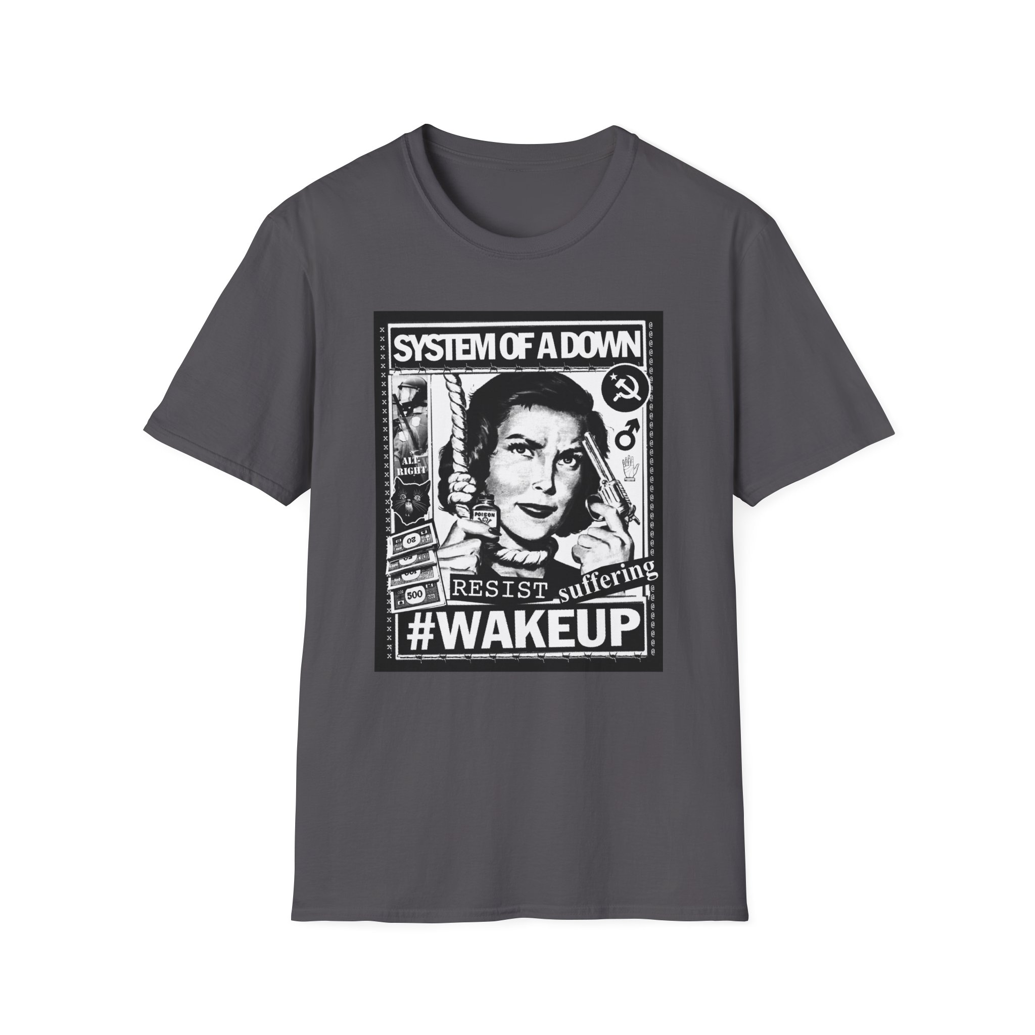System of a Down Awake Distressed Unisex Softstyle T-Shirt