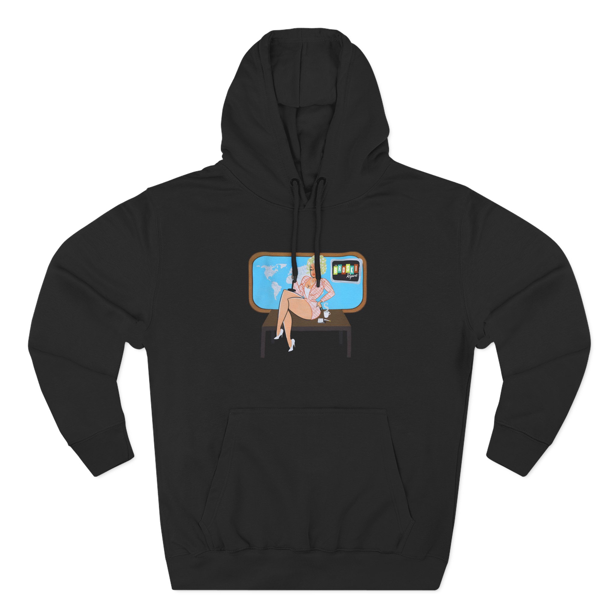 Broski Report Broski News Watching Three-Panel Fleece Hoodie