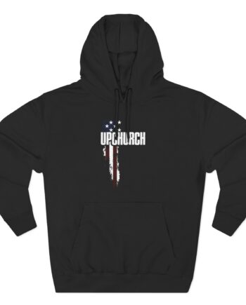 Upchurch Family American Flag Graphic Three-Panel Fleece Hoodie