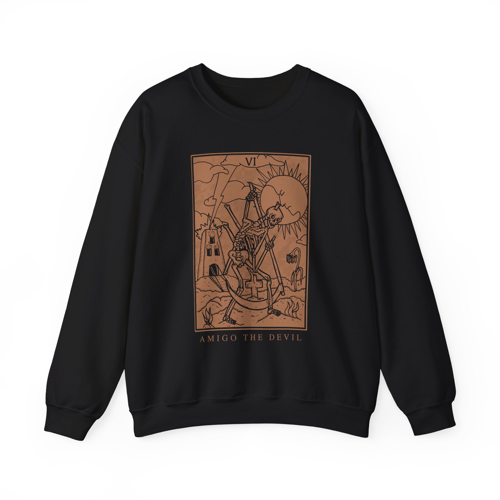 Amigo the Devil Tarot Card Unisex Heavy Blendâ„¢ Crewneck Sweatshirt