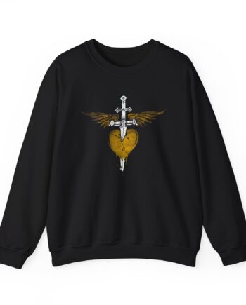 Bon Jovi Bon Jovi Gold Heart & Dagger Unisex Heavy Blend™ Crewneck Sweatshirt