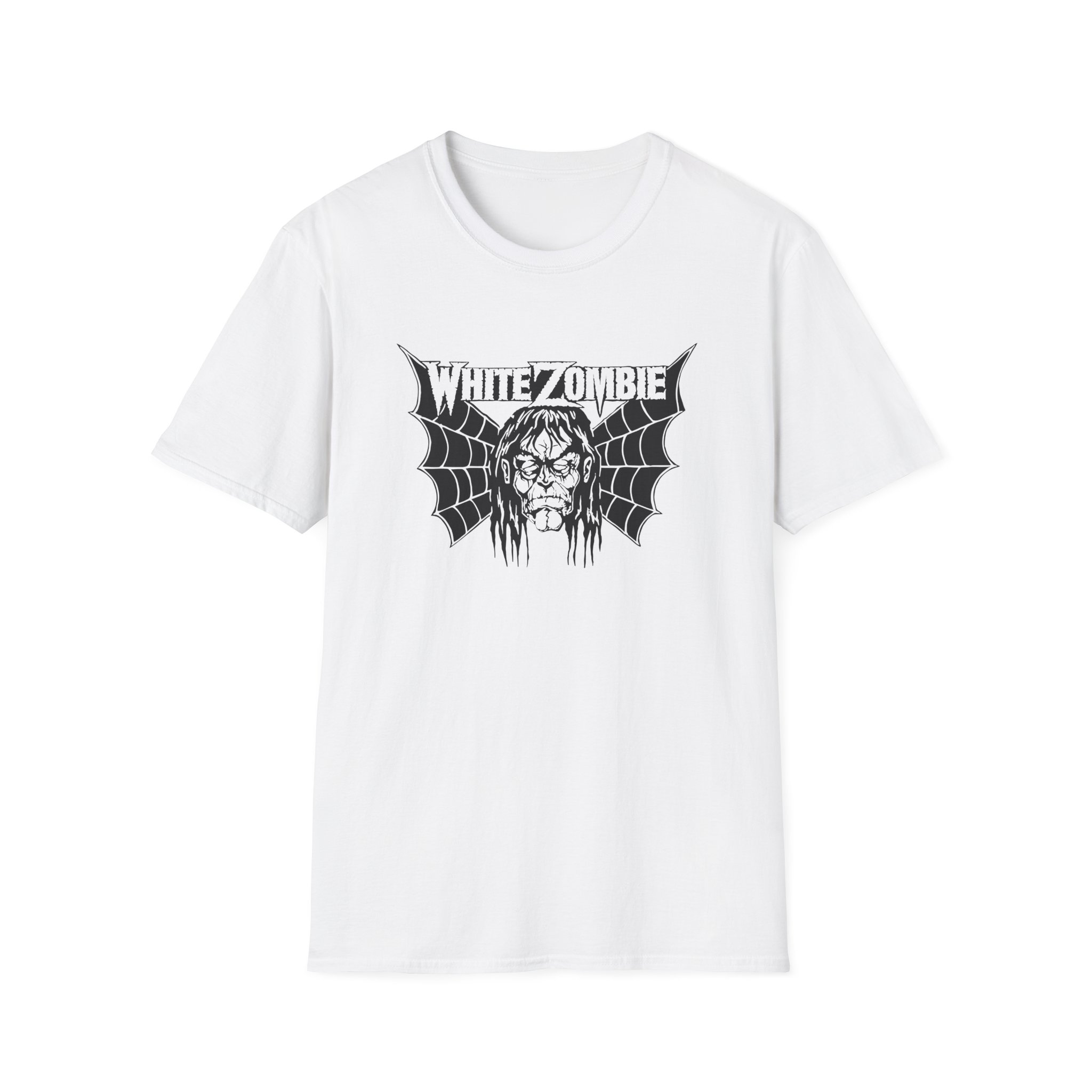 White Zombie Bat Face Unisex Softstyle T-Shirt