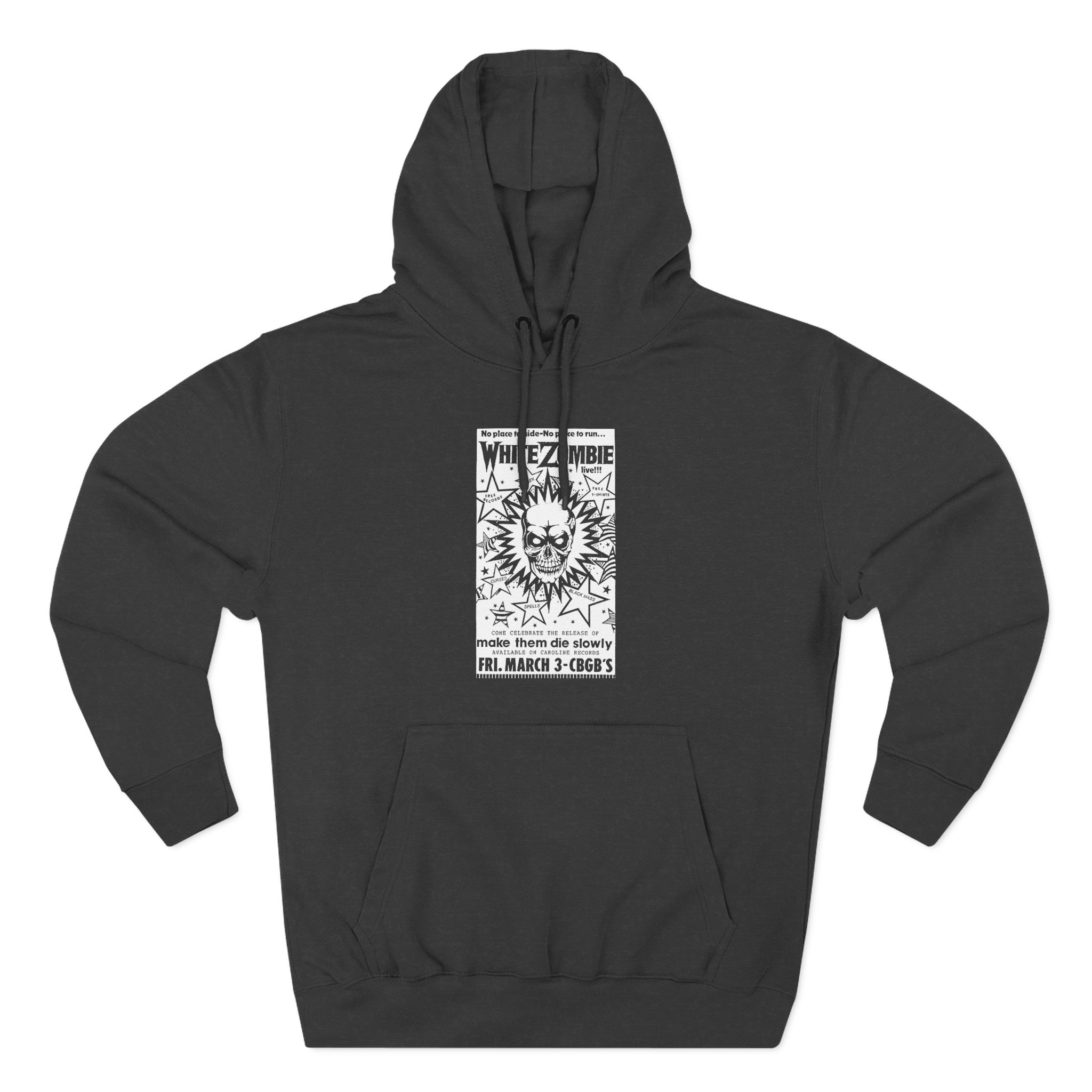 White Zombie Cbgb Poster Three-Panel Fleece Hoodie