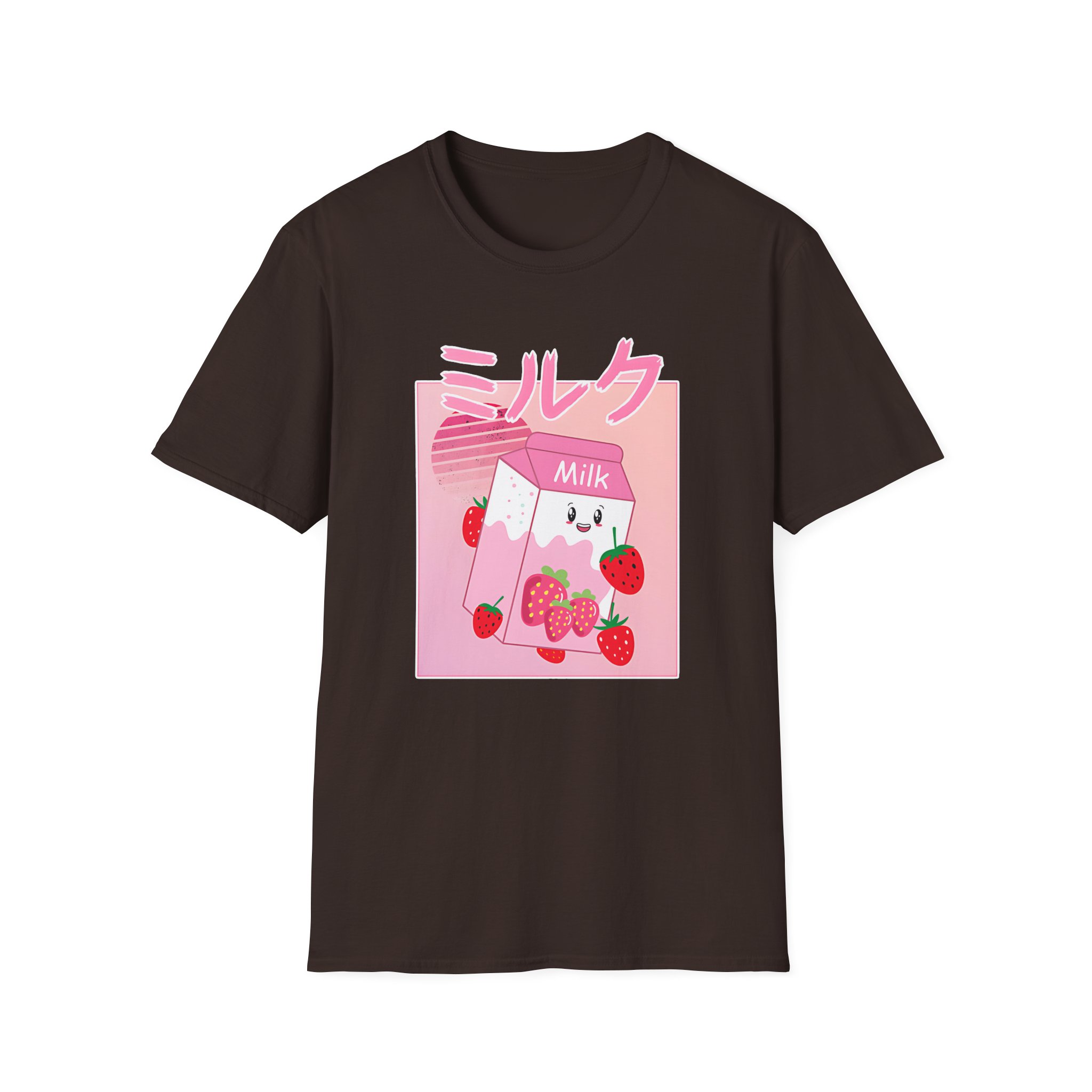 Georgenotfound Anime Strawberry Milk Shake Unisex Softstyle T-Shirt