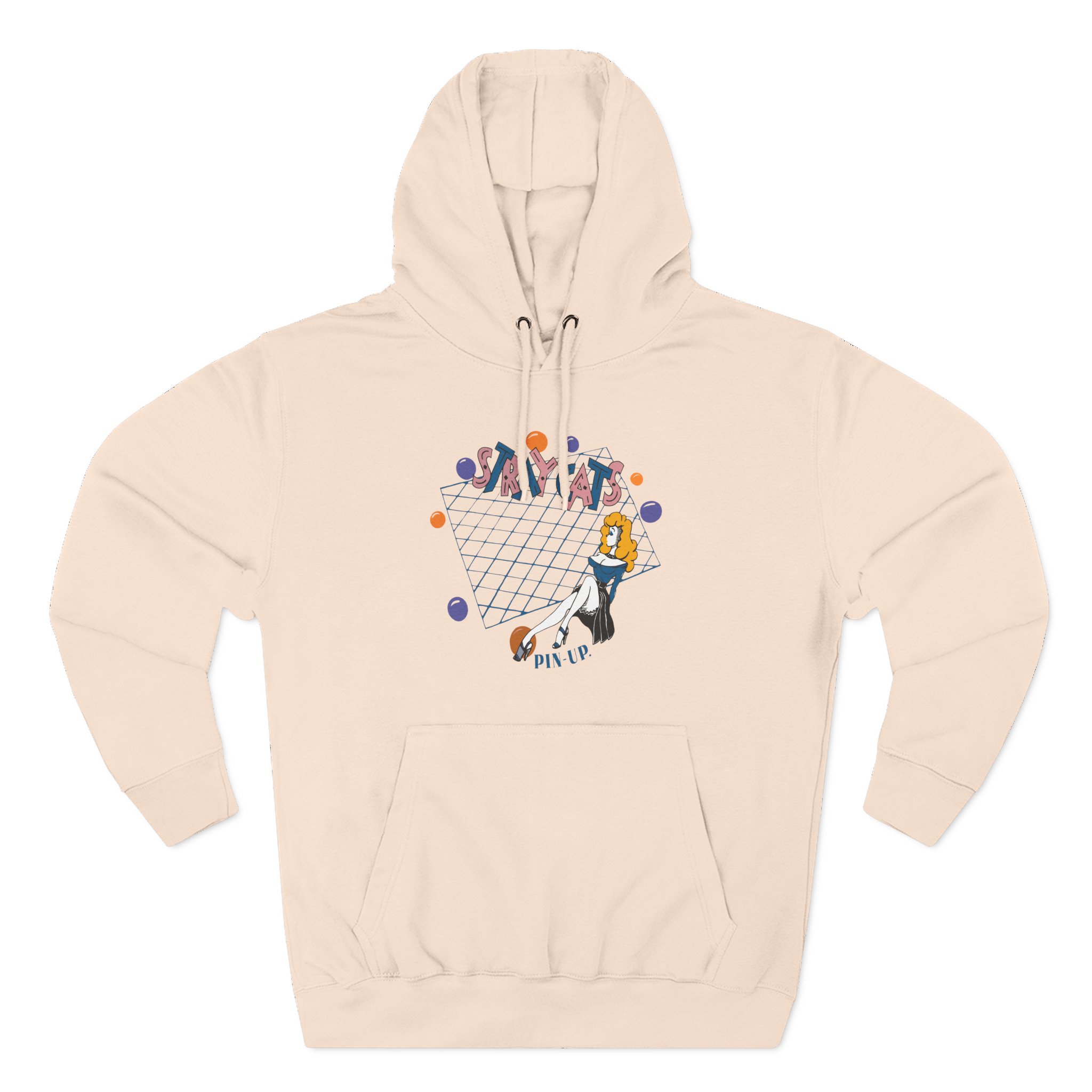 Stray Cats Pin Up Three-Panel Fleece Hoodie