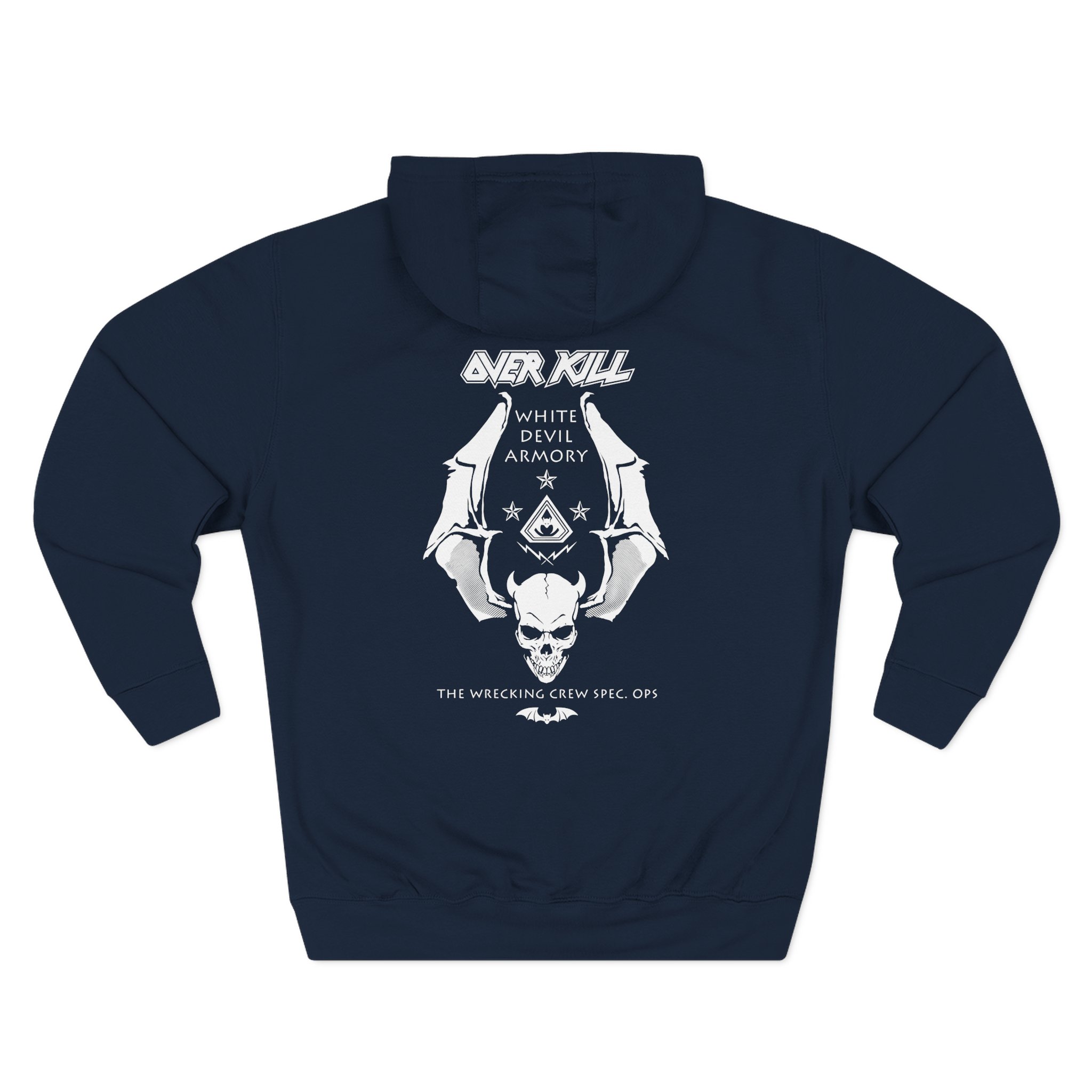 Overkill Logo Badge Skull Work Three-Panel Fleece Hoodie