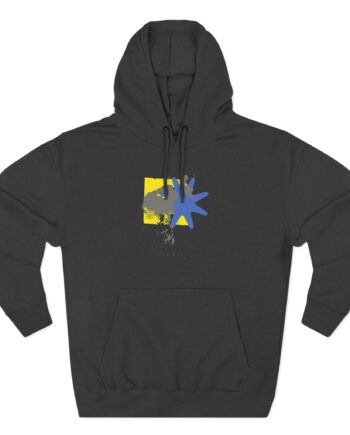 Foxing Shapes Three-Panel Fleece Hoodie