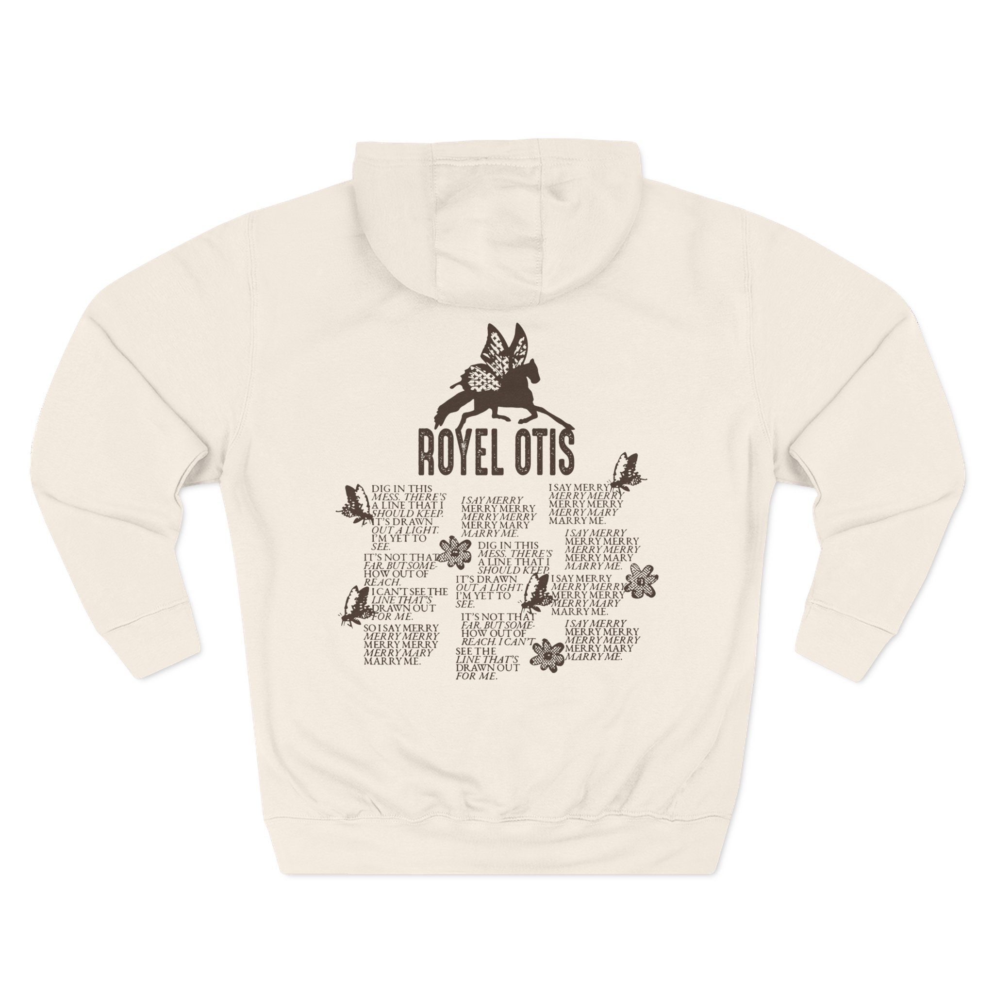 Royel Otis Mary Marry Me Faded Powder Three-Panel Fleece Hoodie